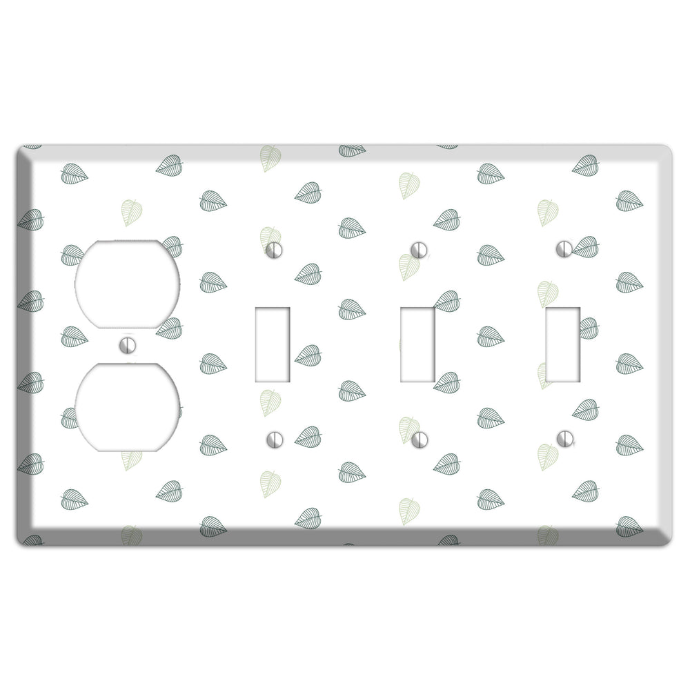 Leaves Style BB Duplex / 3 Toggle Wallplate