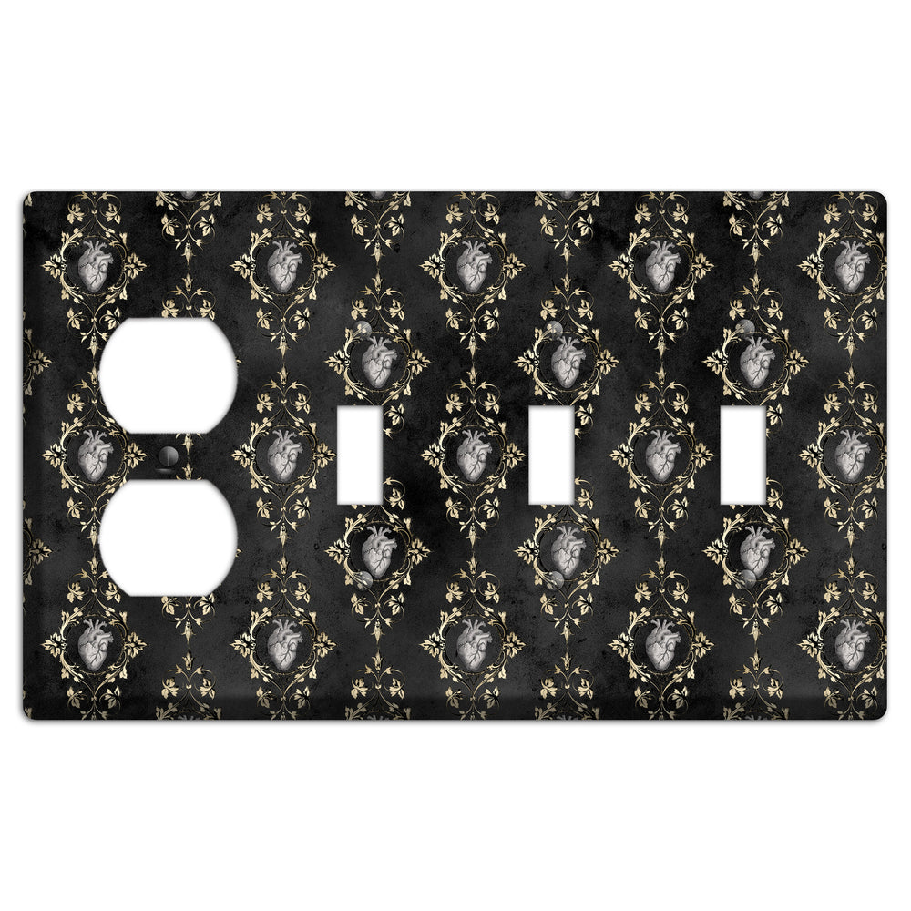 Edgar Allen Poe Tell-Tale Heart Duplex / 3 Toggle Wallplate