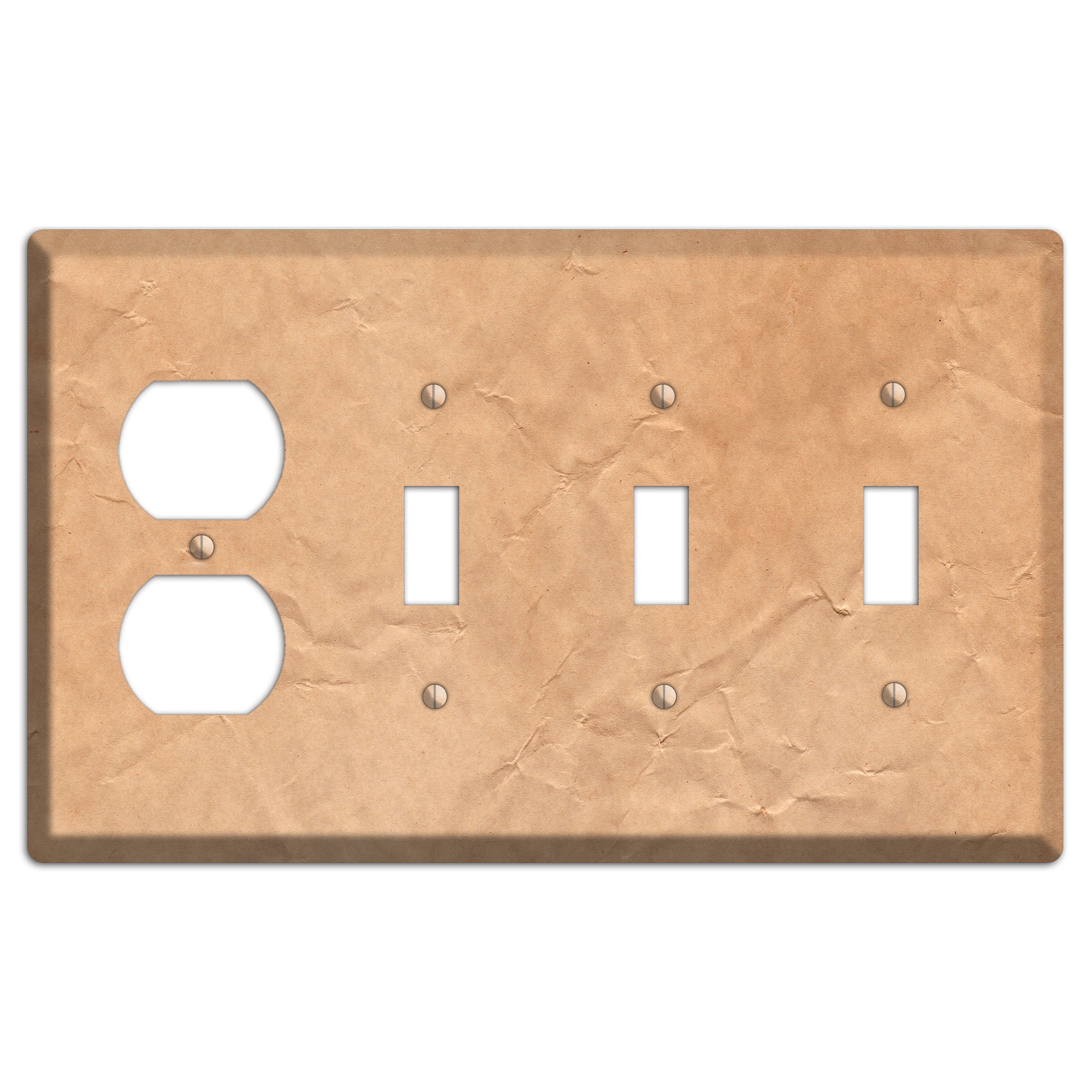 Aged Paper 6 Duplex / 3 Toggle Wallplate