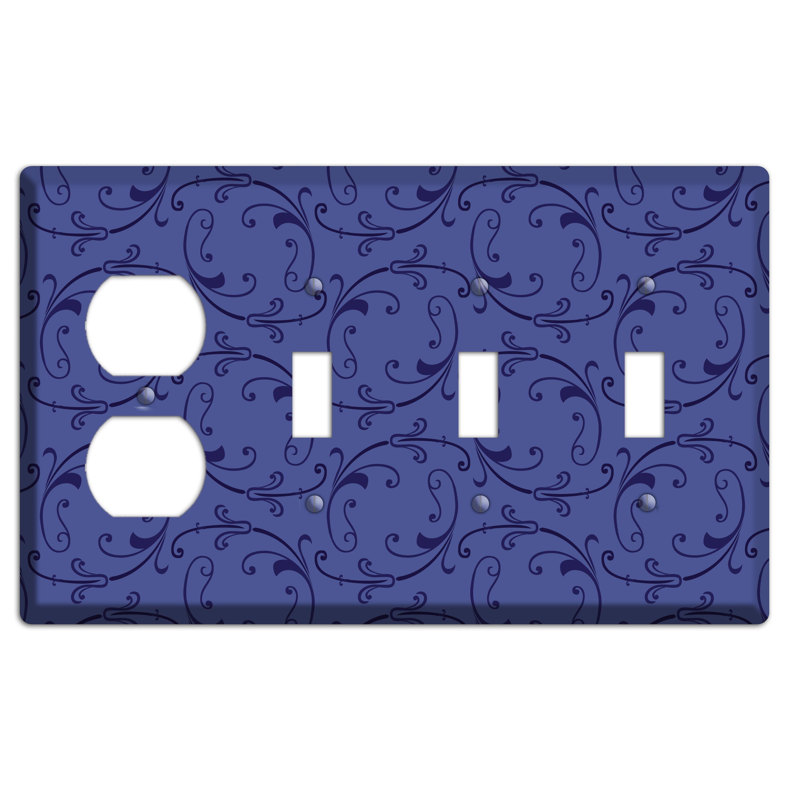 Green and Brown Argyle Duplex / 3 Toggle Wallplate