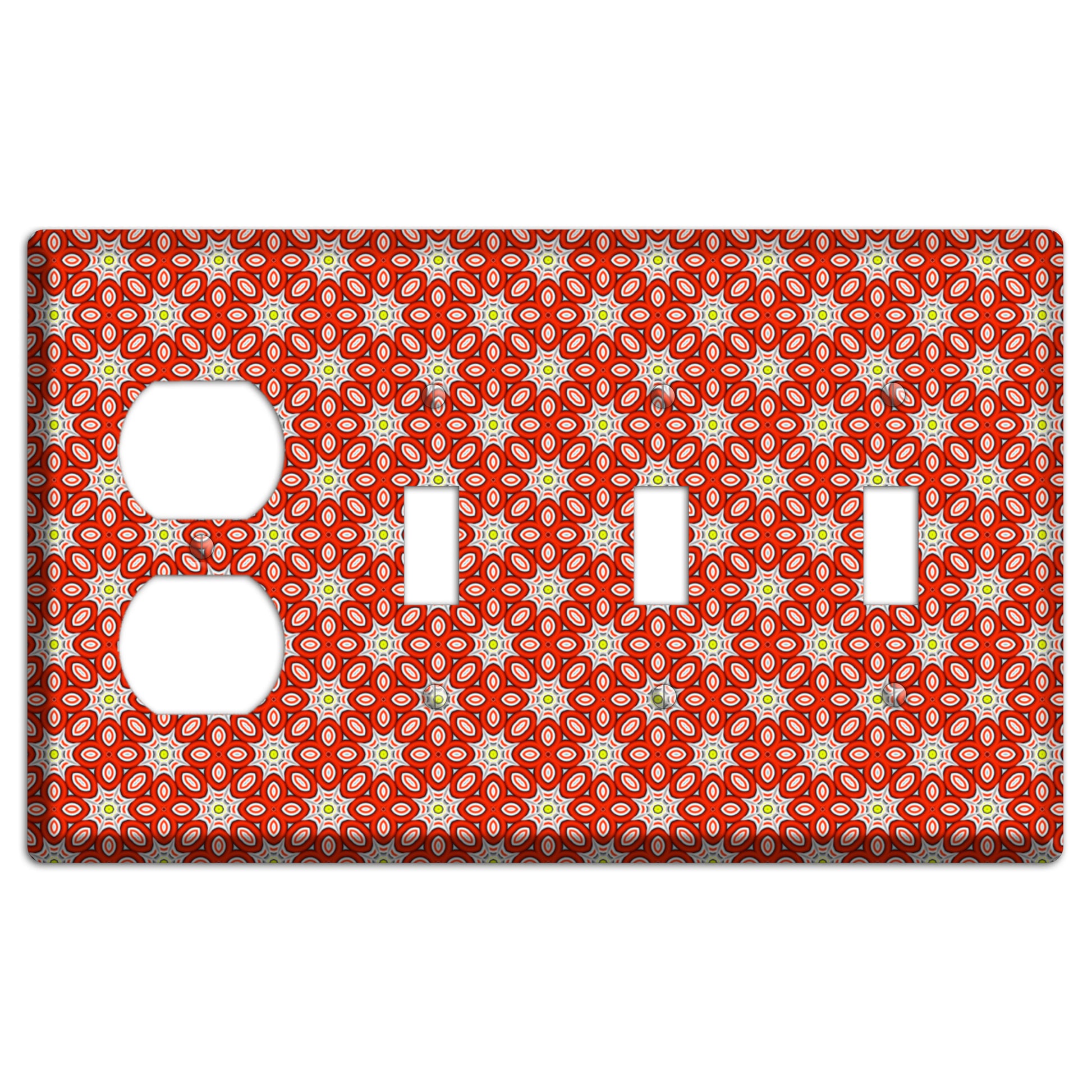 Red Foulard 2 Duplex / 3 Toggle Wallplate