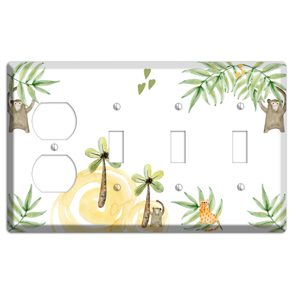 Monkey Duplex / 3 Toggle Wallplate