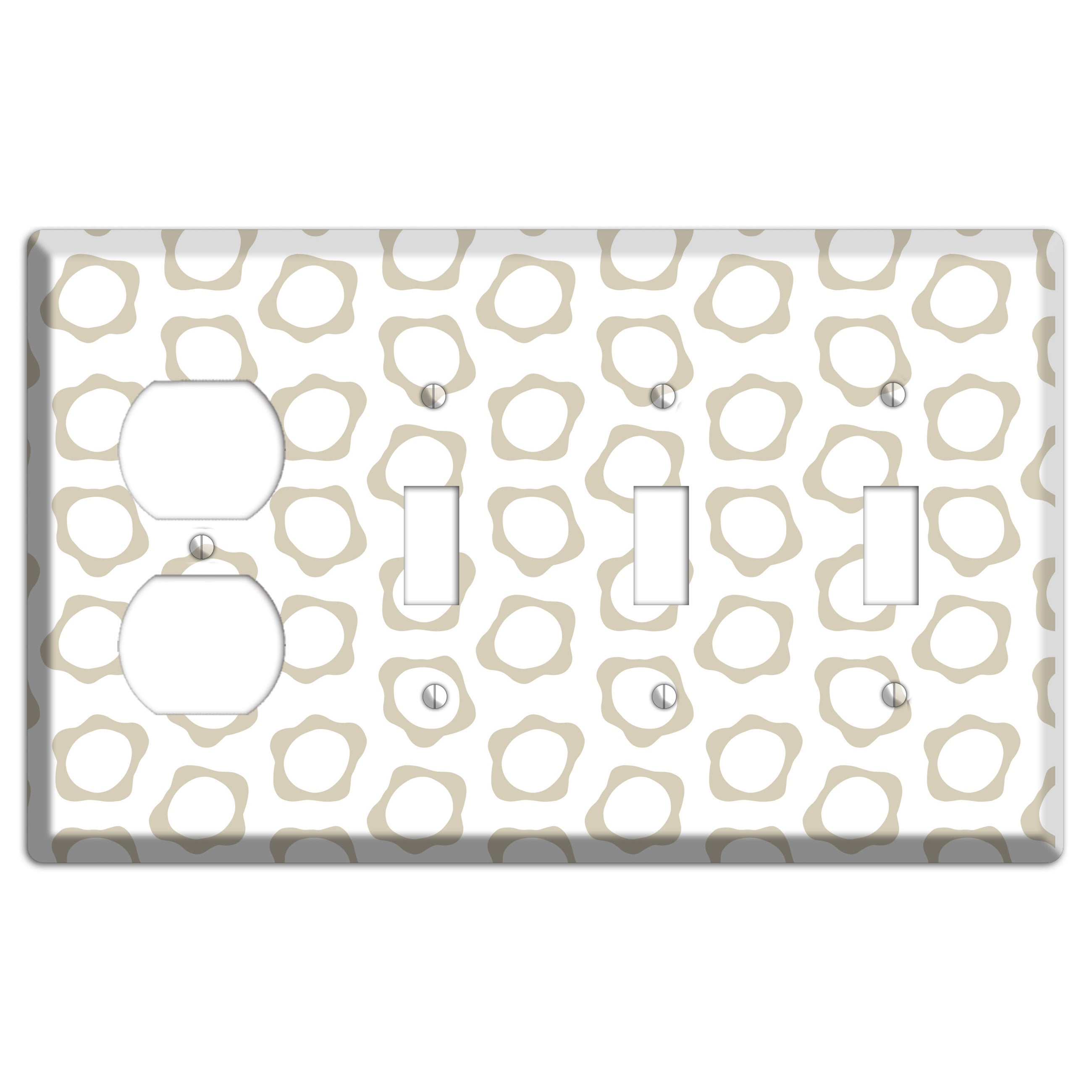Simple Scandanavian Style X Duplex / 3 Toggle Wallplate