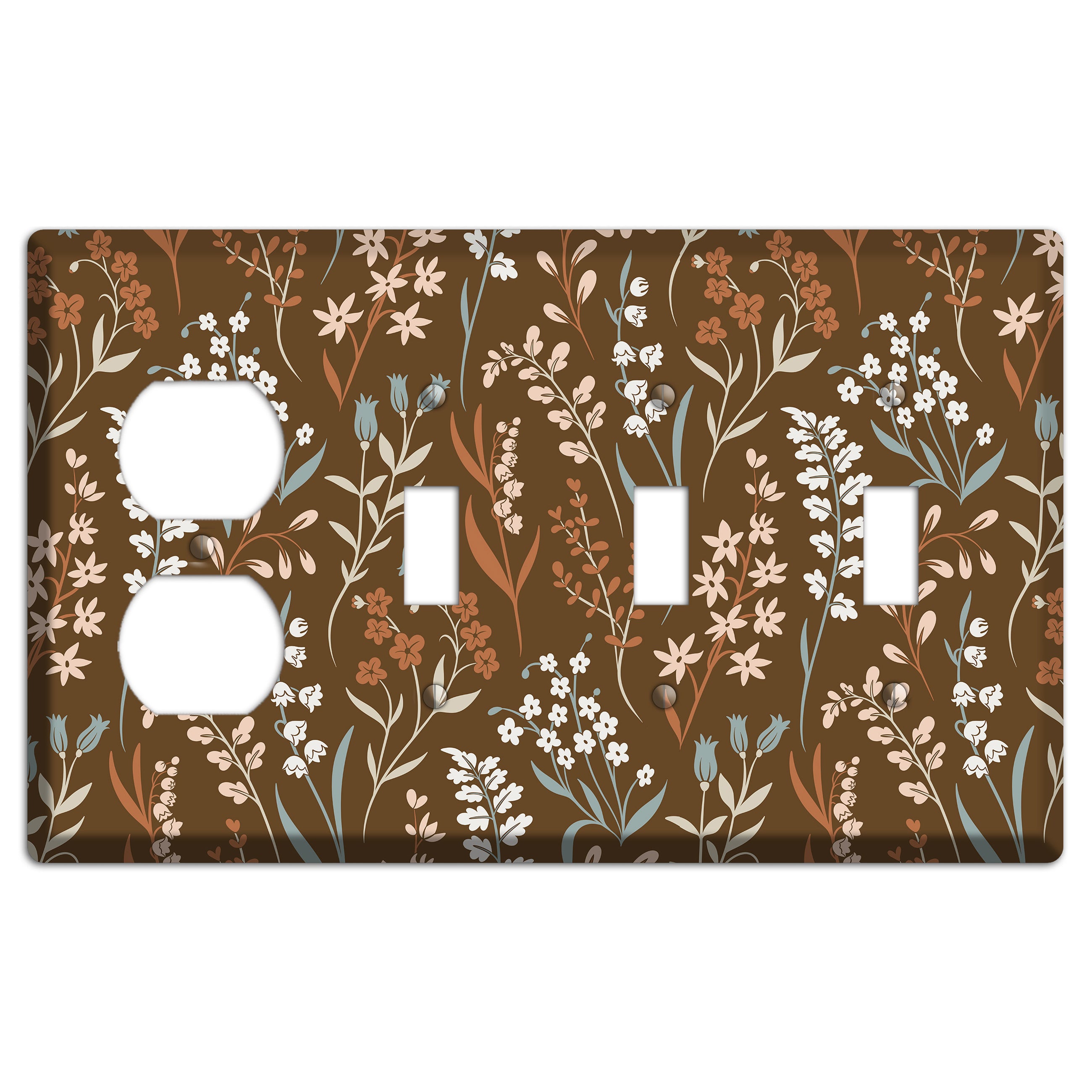 Fall Floral 1 Duplex / 3 Toggle Wallplate