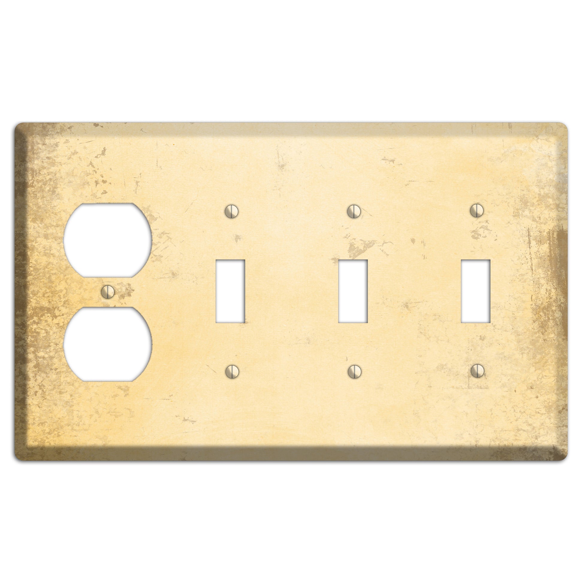 Astra Vintage Grunge Duplex / 3 Toggle Wallplate
