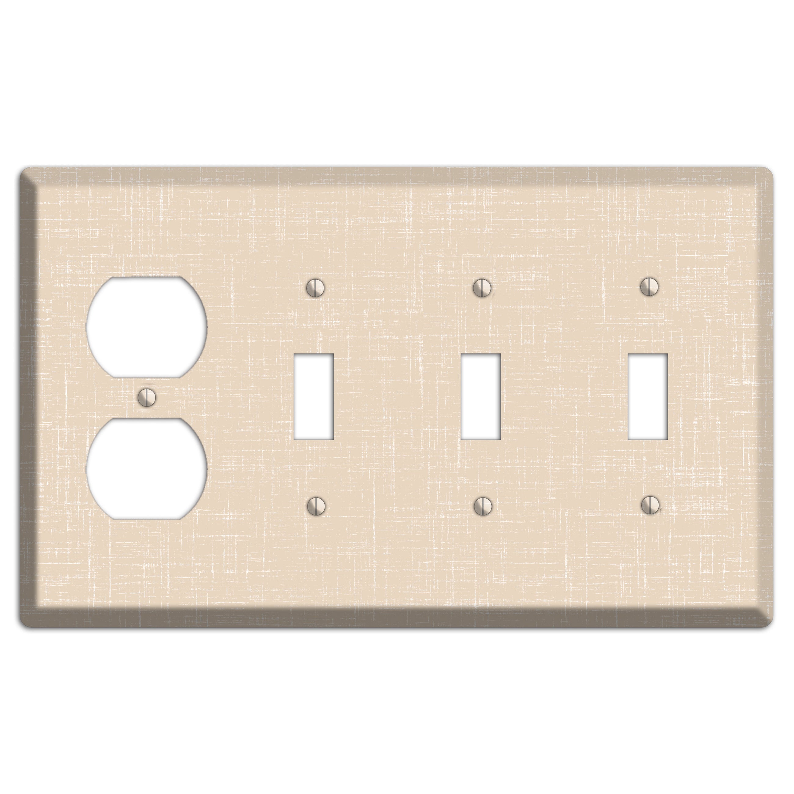 Double Spanish White Neutral Texture Duplex / 3 Toggle Wallplate