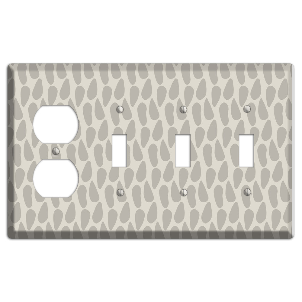 Simple Scandanavian Style DD Duplex / 3 Toggle Wallplate