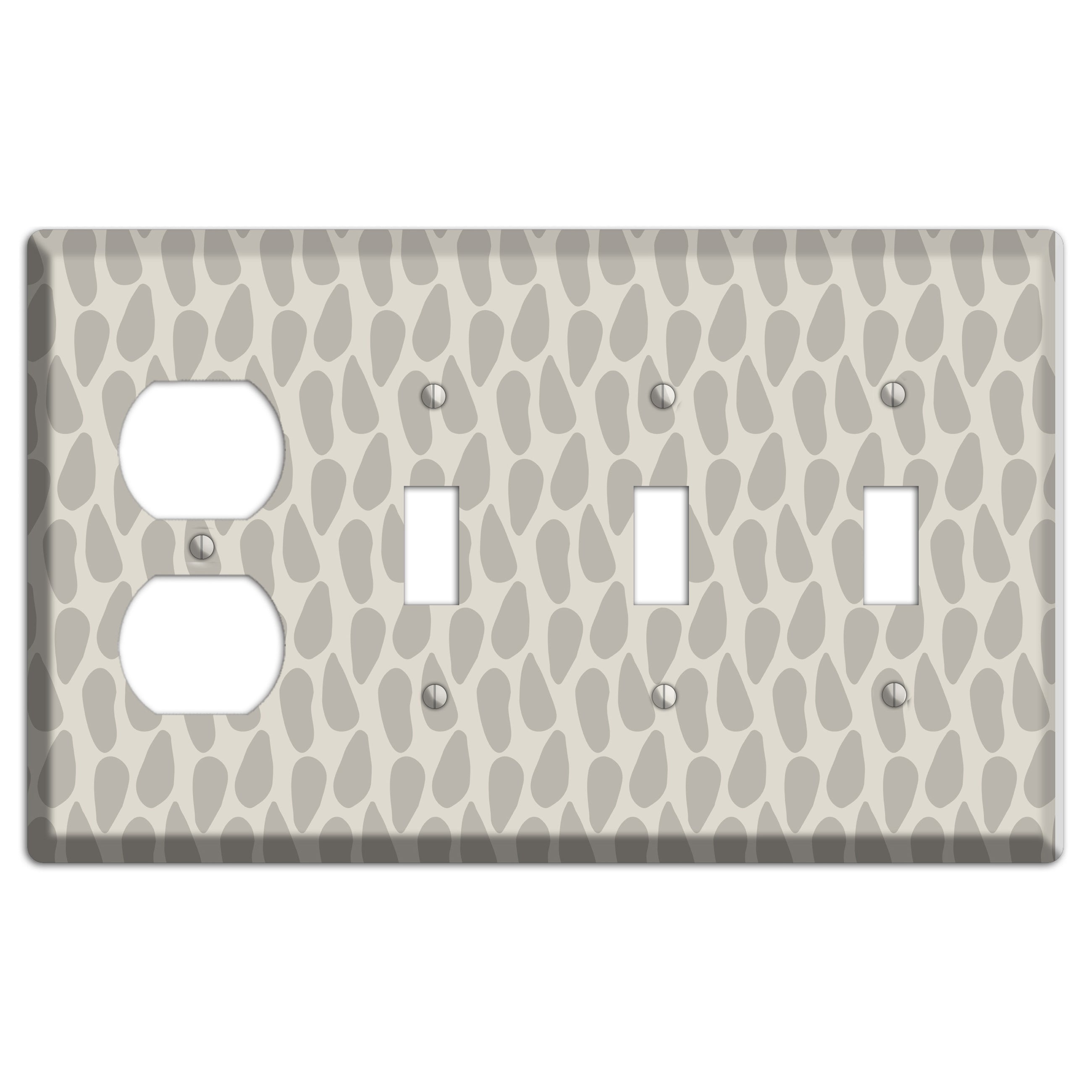Simple Scandanavian Style DD Duplex / 3 Toggle Wallplate