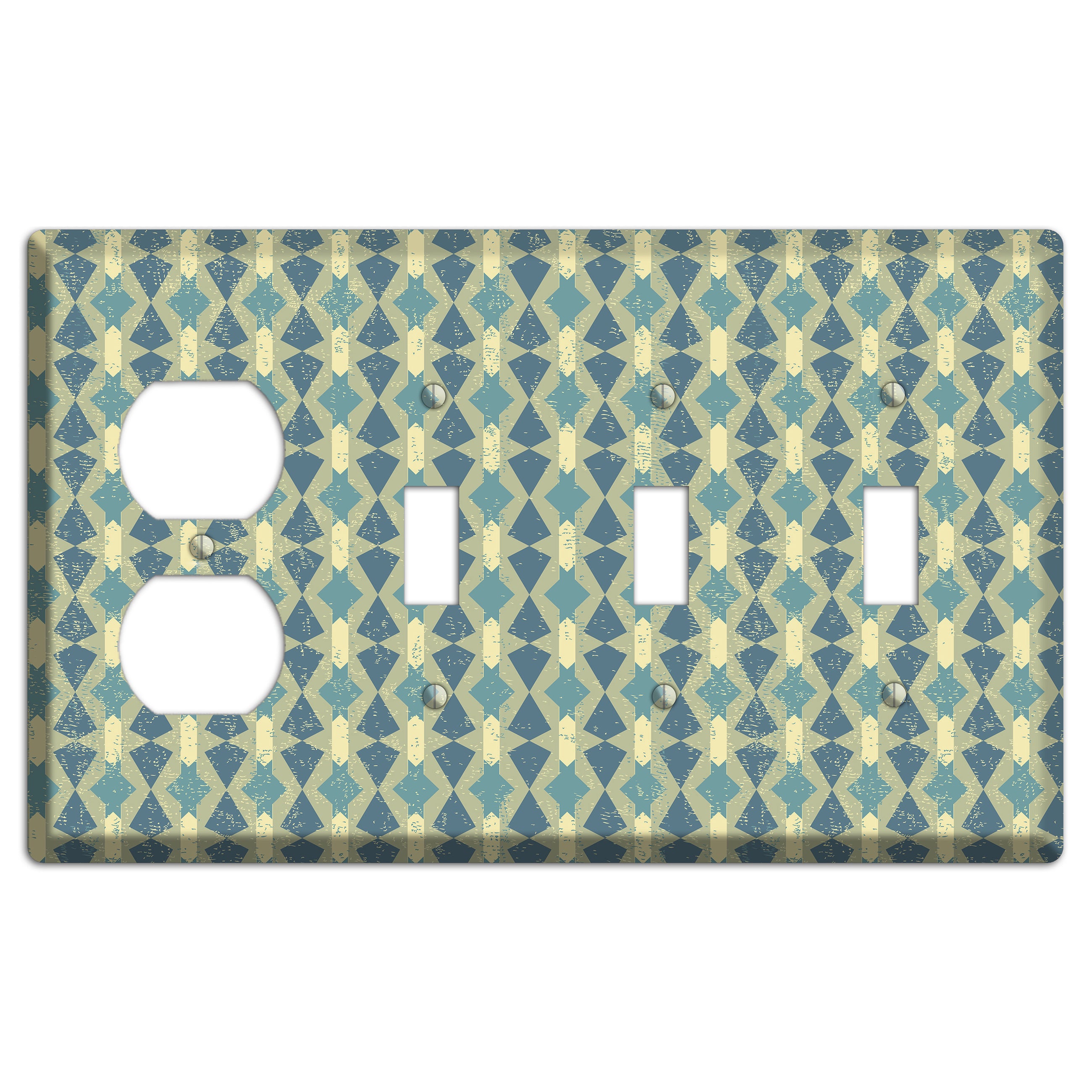 Turkish Mosaic Duplex / 3 Toggle Wallplate