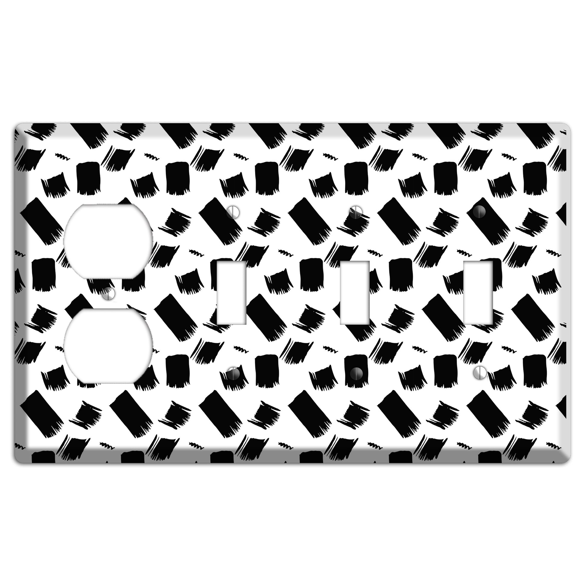 Ink Brushstrokes 8 Duplex / 3 Toggle Wallplate
