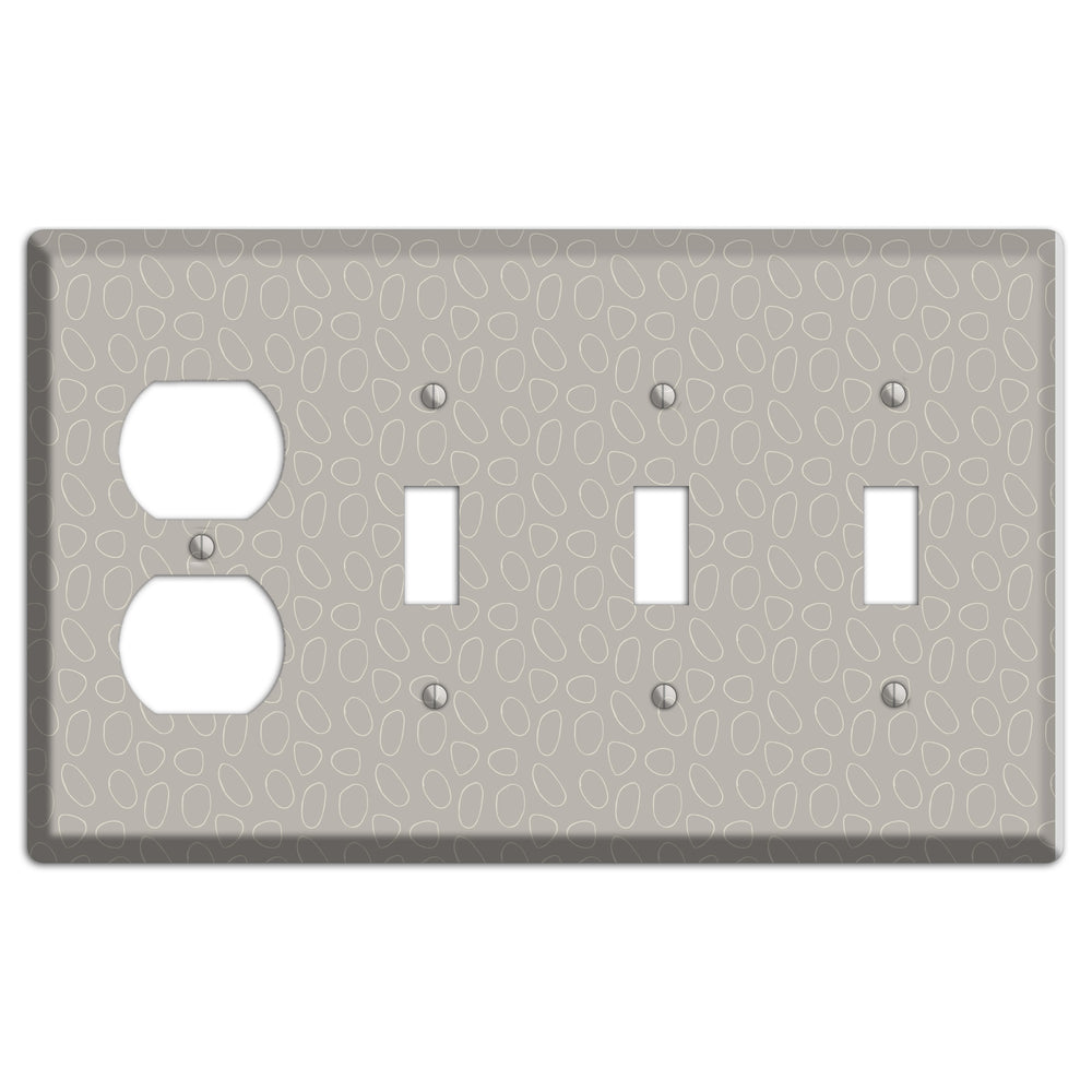 Simple Scandanavian Style E Duplex / 3 Toggle Wallplate