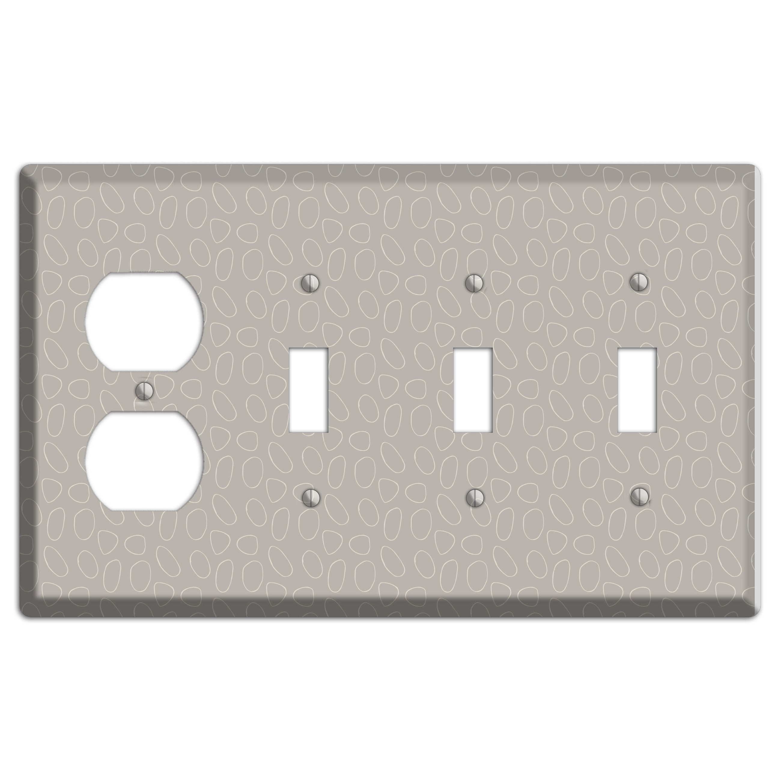 Simple Scandanavian Style E Duplex / 3 Toggle Wallplate