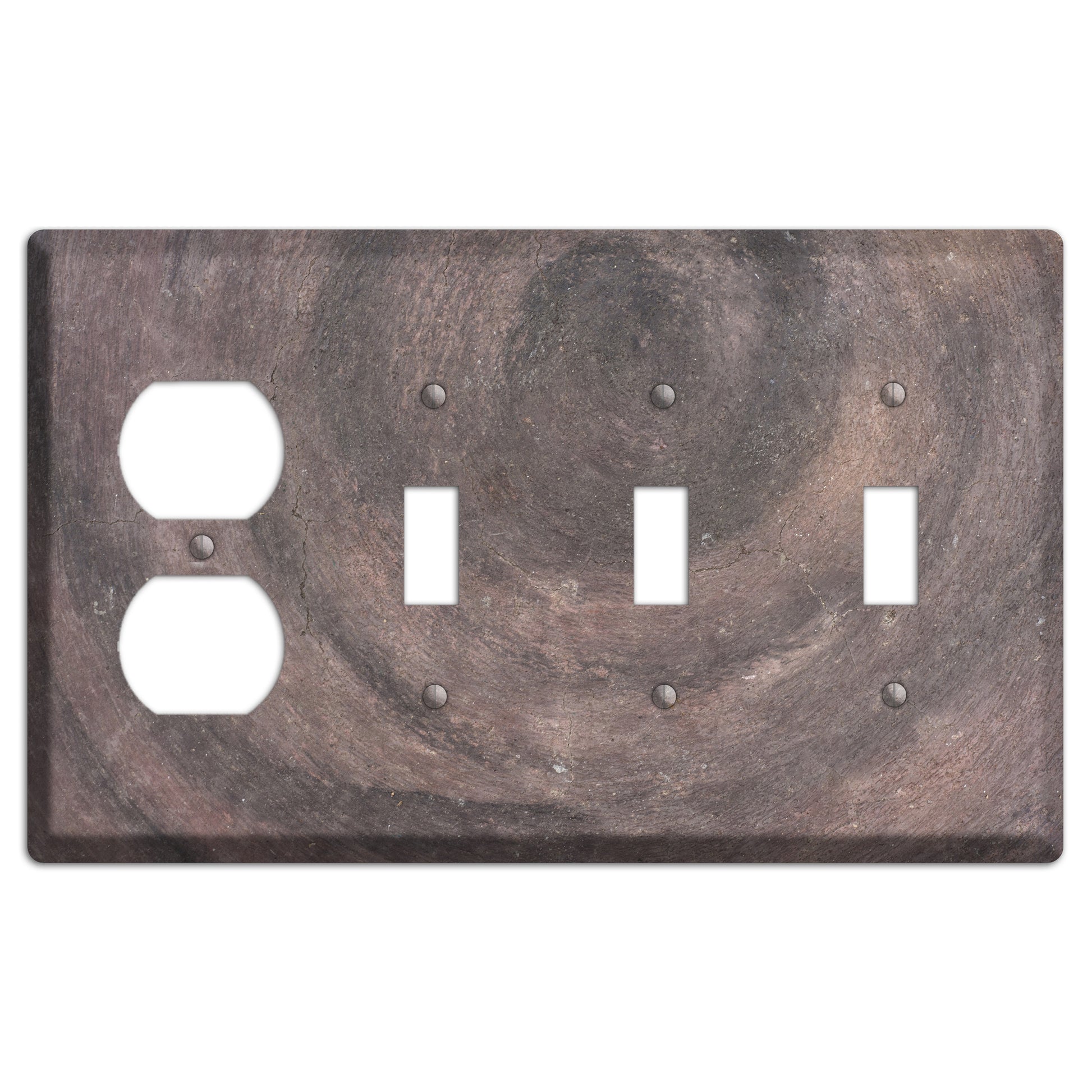 Brown Swirl Concrete Duplex / 3 Toggle Wallplate