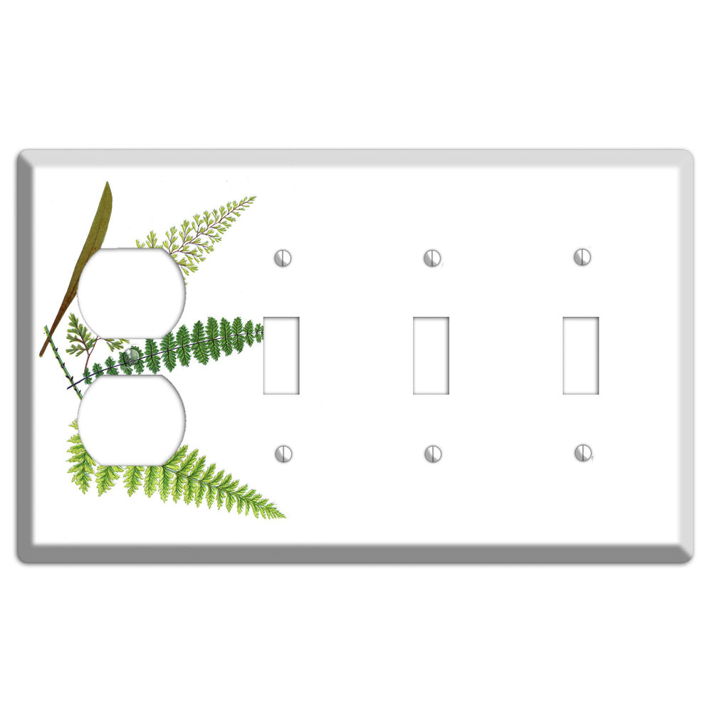 Ferns Duplex / 3 Toggle Wallplate