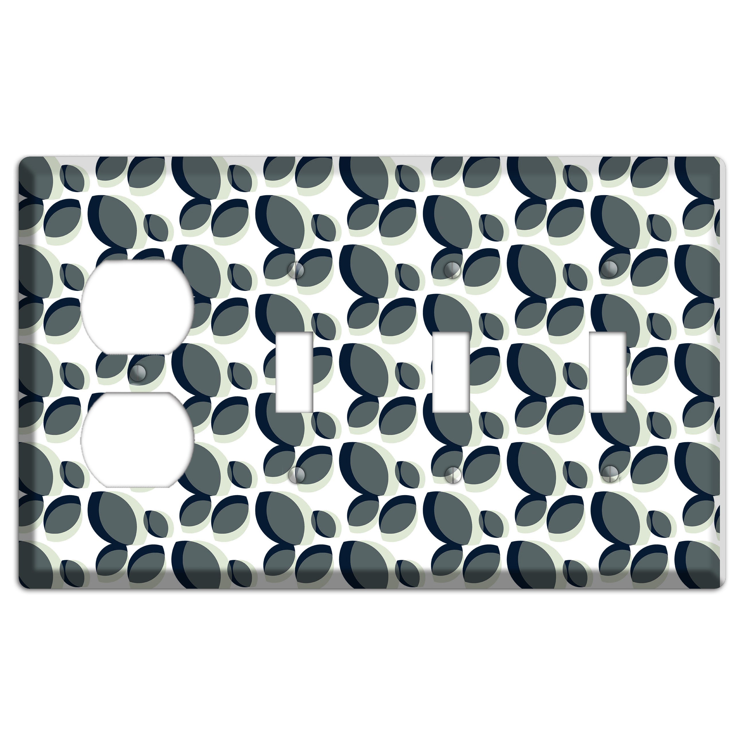 Leaves Style E Duplex / 3 Toggle Wallplate