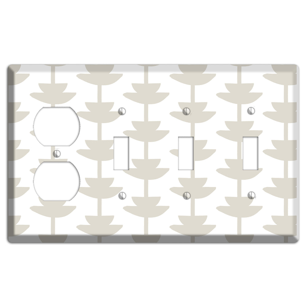 Simple Scandanavian Style P Duplex / 3 Toggle Wallplate