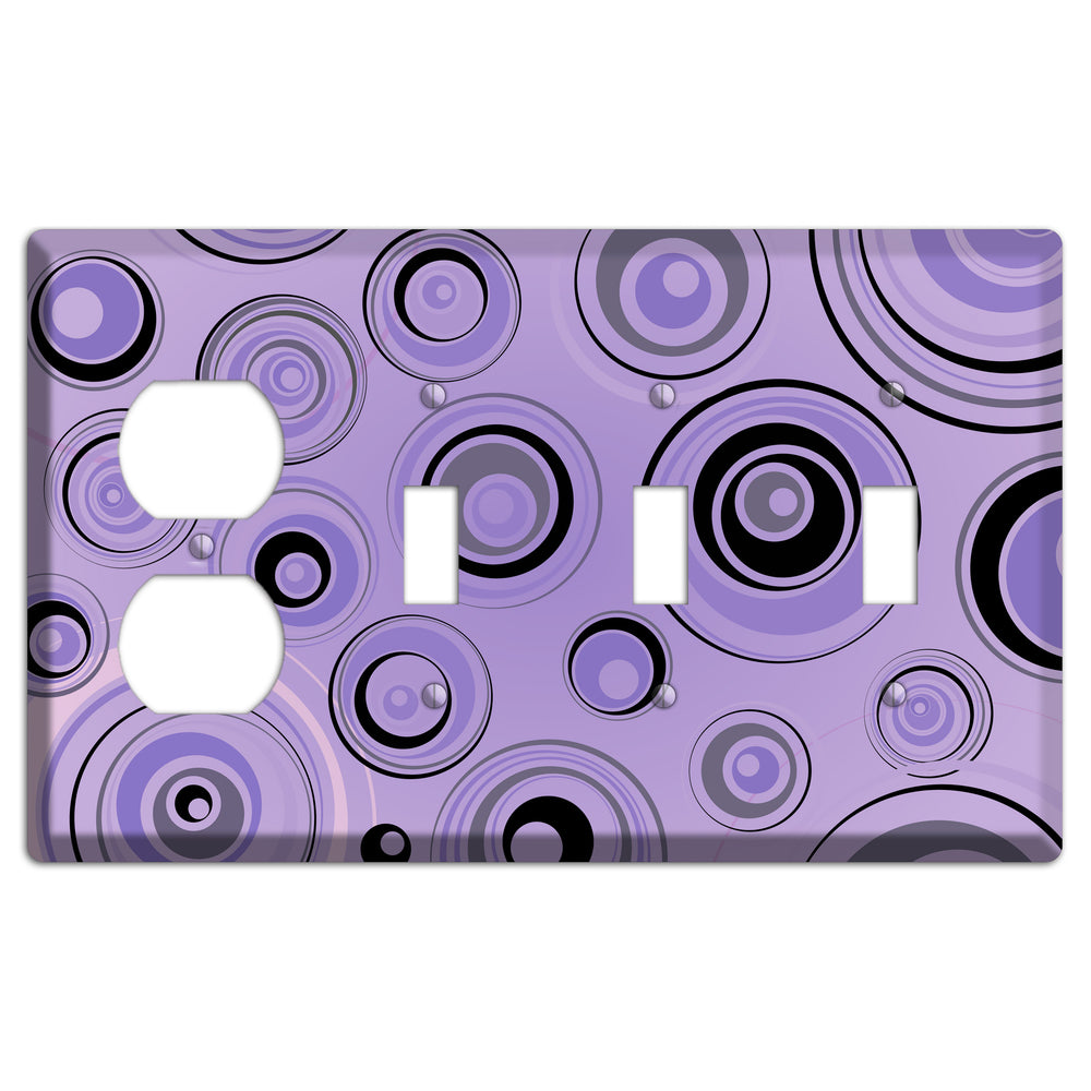 Lavender Circles Duplex / 3 Toggle Wallplate