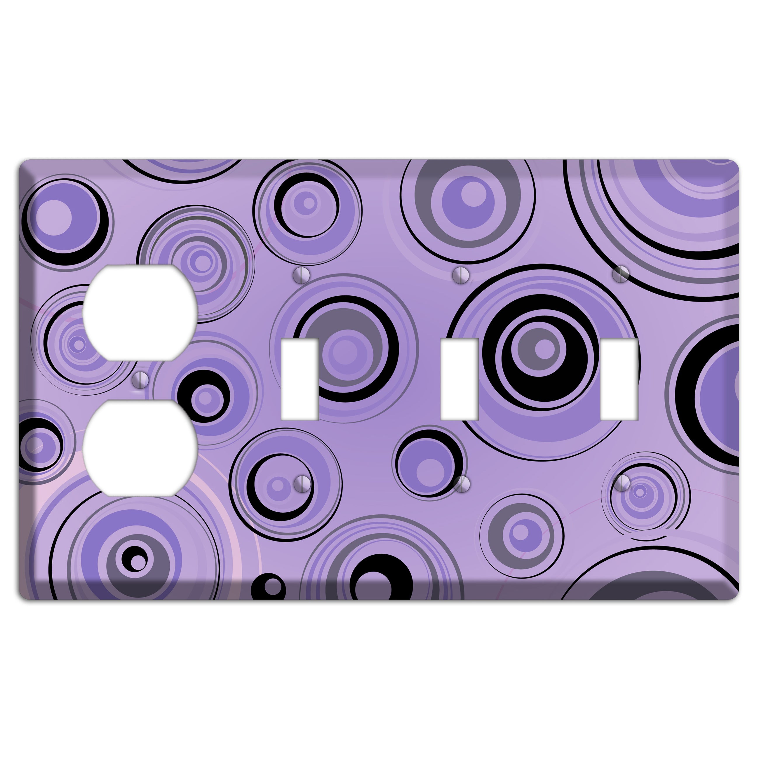 Lavender Circles Duplex / 3 Toggle Wallplate