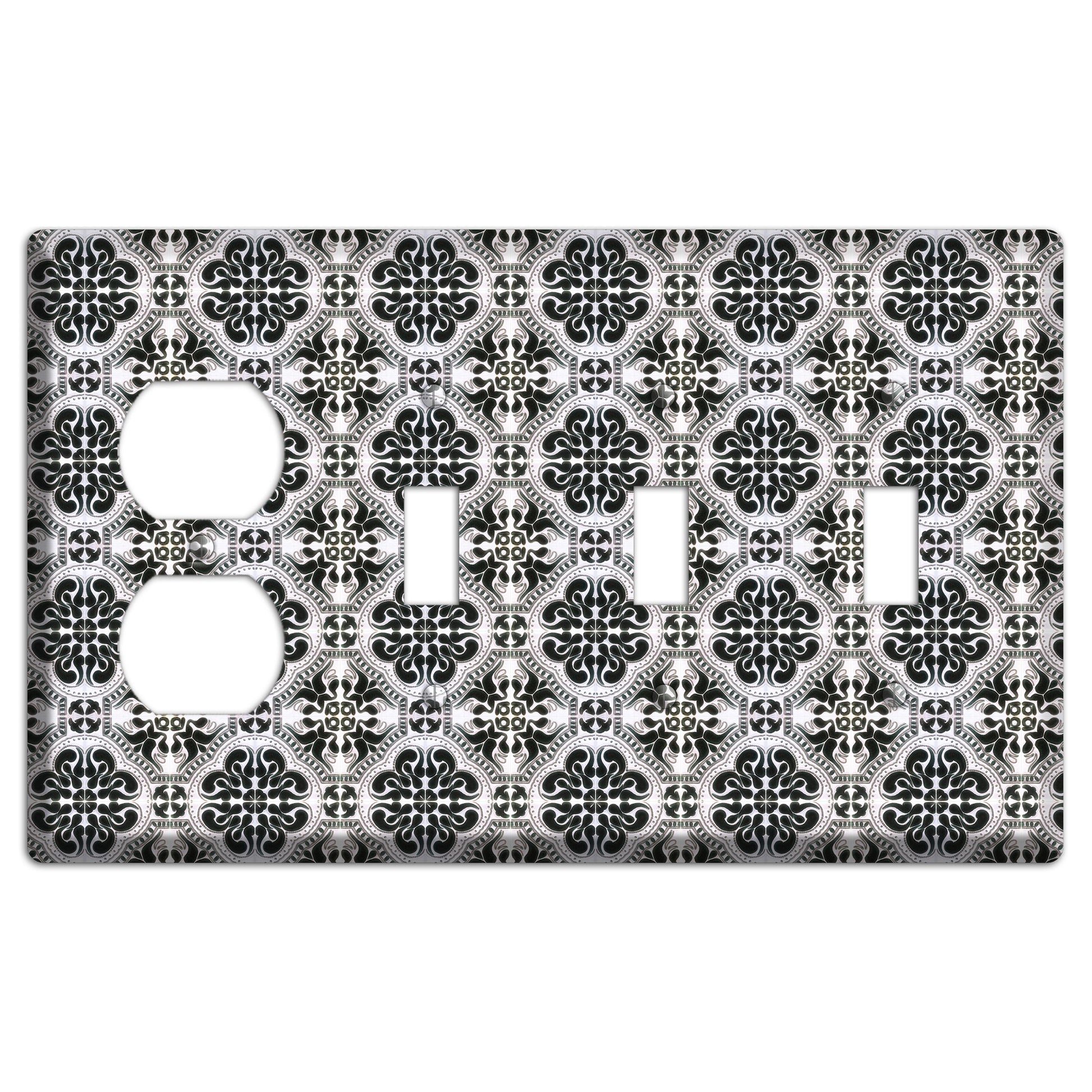 Tavira Tiles 5 Duplex / 3 Toggle Wallplate