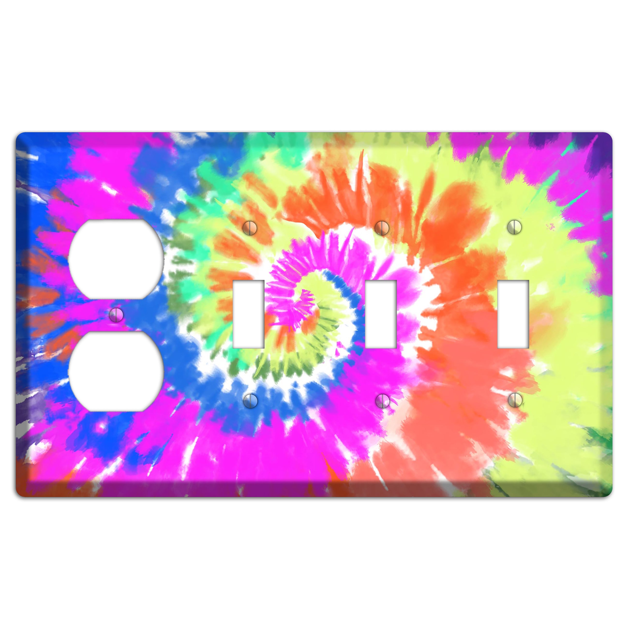 Tie Die Duplex / 3 Toggle Wallplate