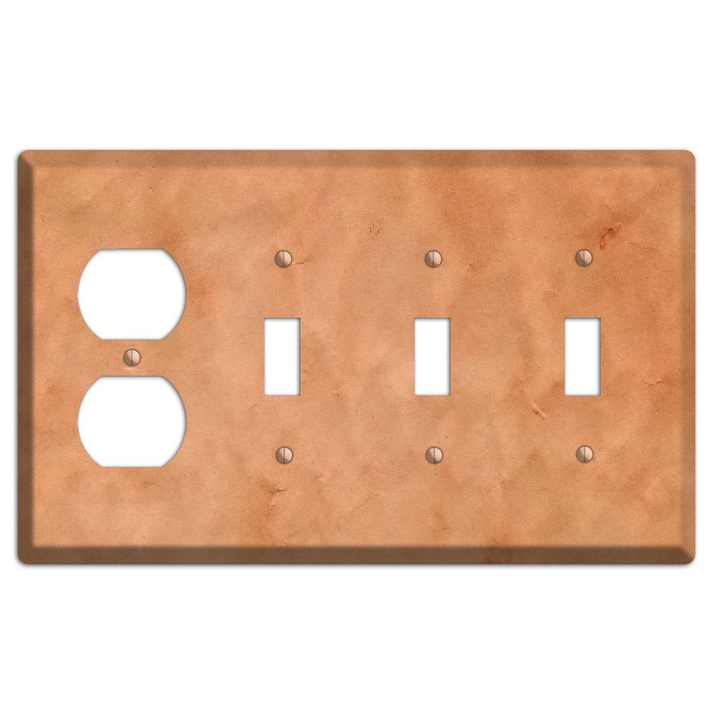Aged Paper 11 Duplex / 3 Toggle Wallplate