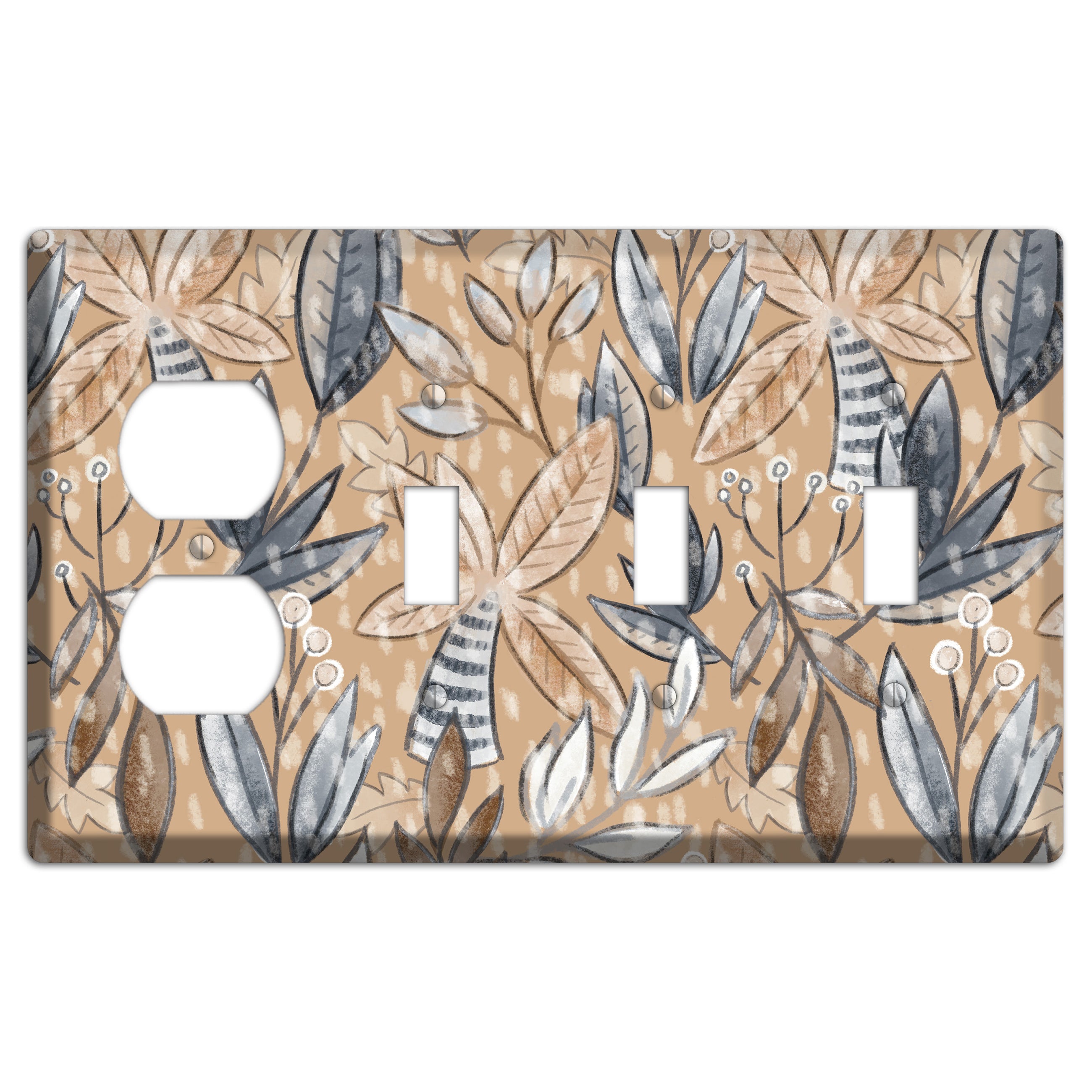 Autumn Leaves Duplex / 3 Toggle Wallplate