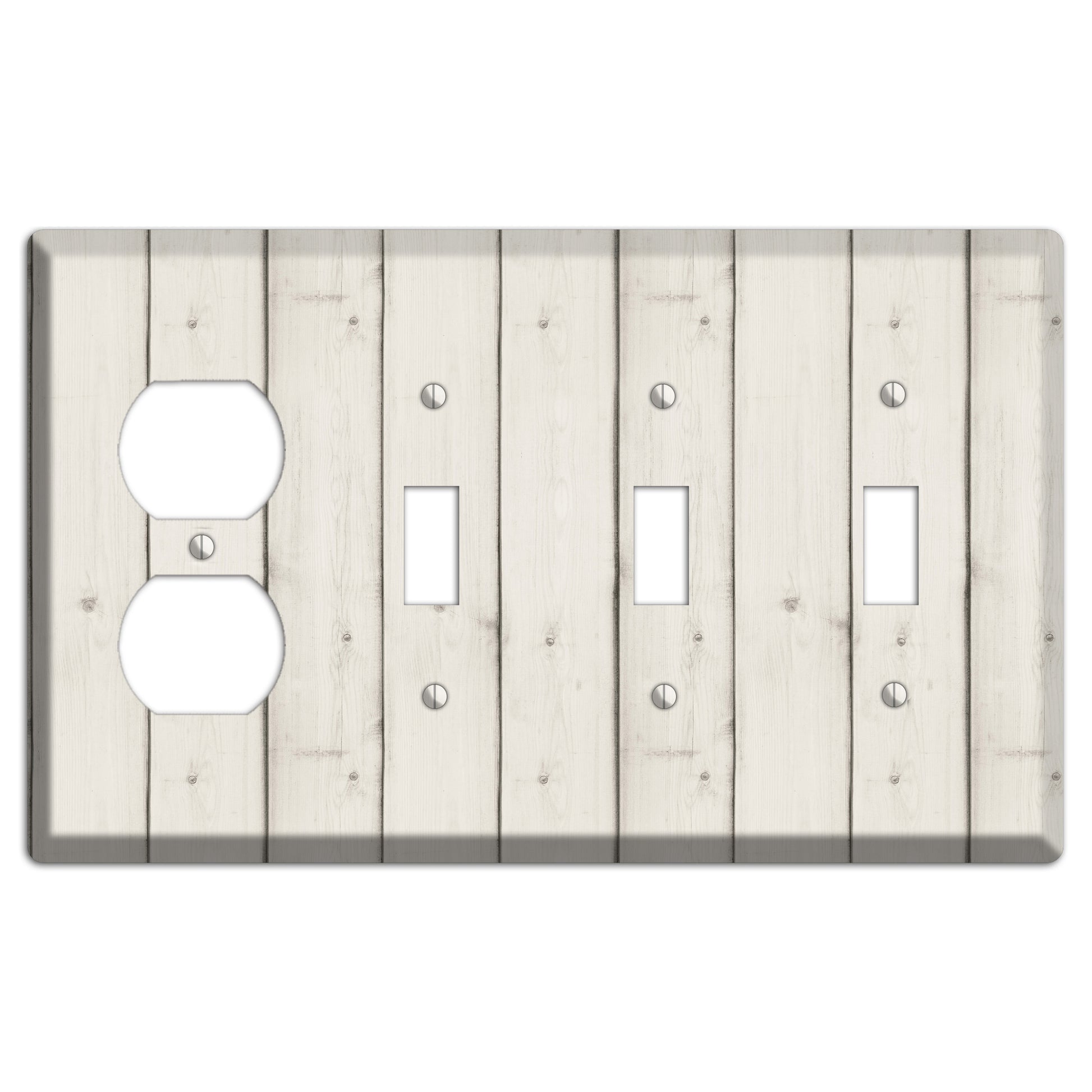 Satin Linen Antique Duplex / 3 Toggle Wallplate