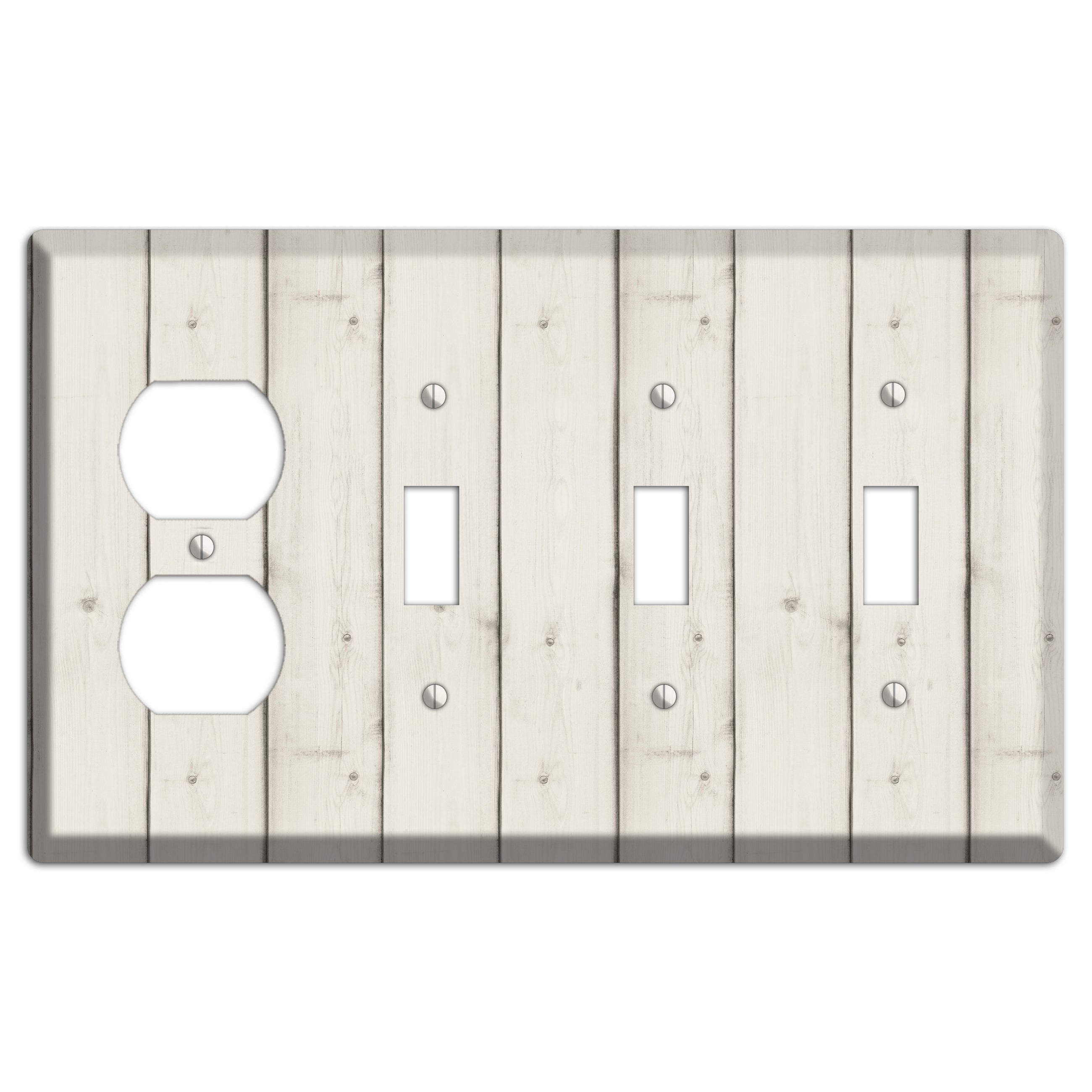 Satin Linen Antique Duplex / 3 Toggle Wallplate