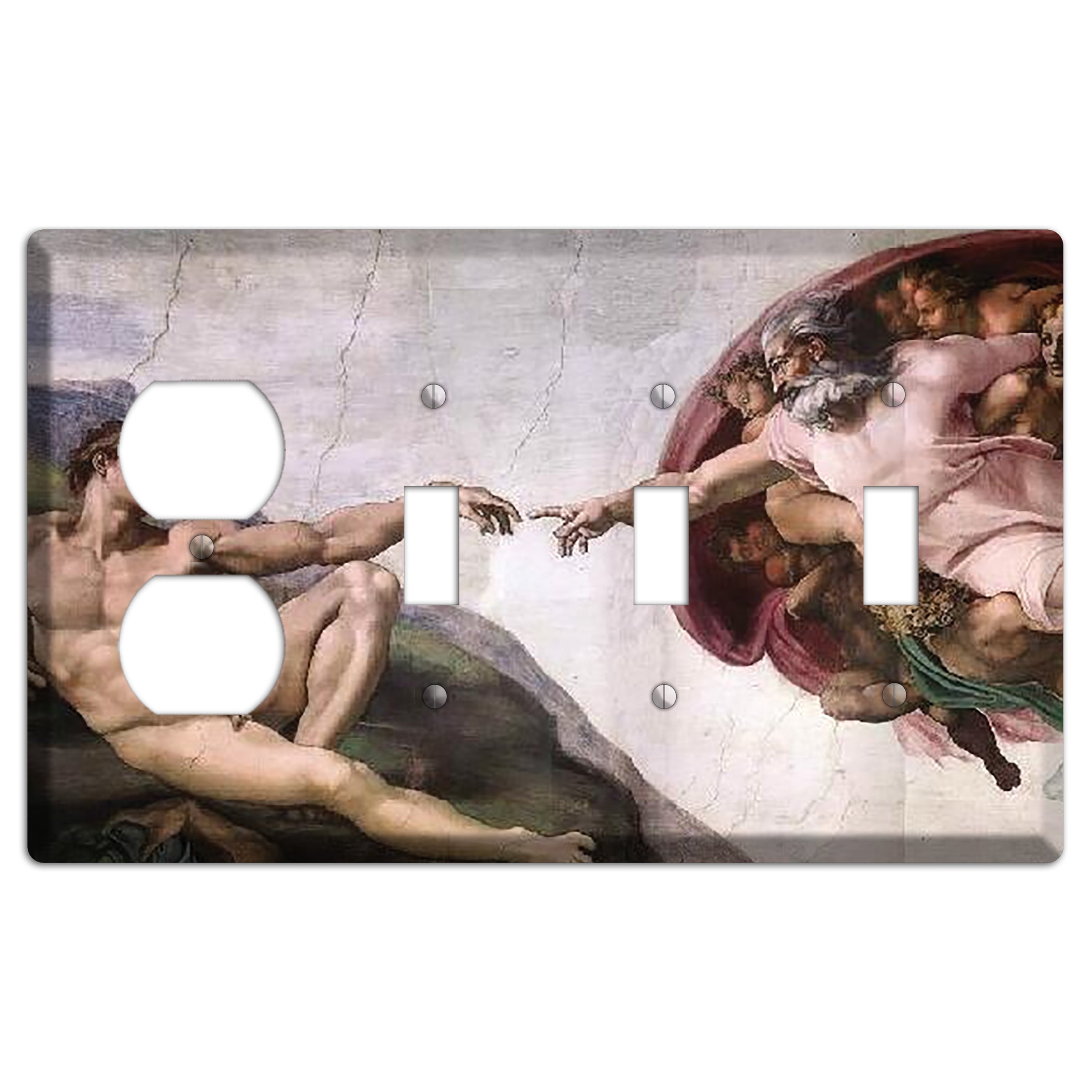 Michelangelo 1 Duplex / 3 Toggle Wallplate