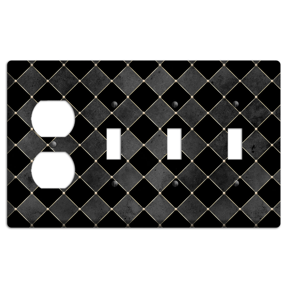 Edgar Allen Poe Diamond Duplex / 3 Toggle Wallplate