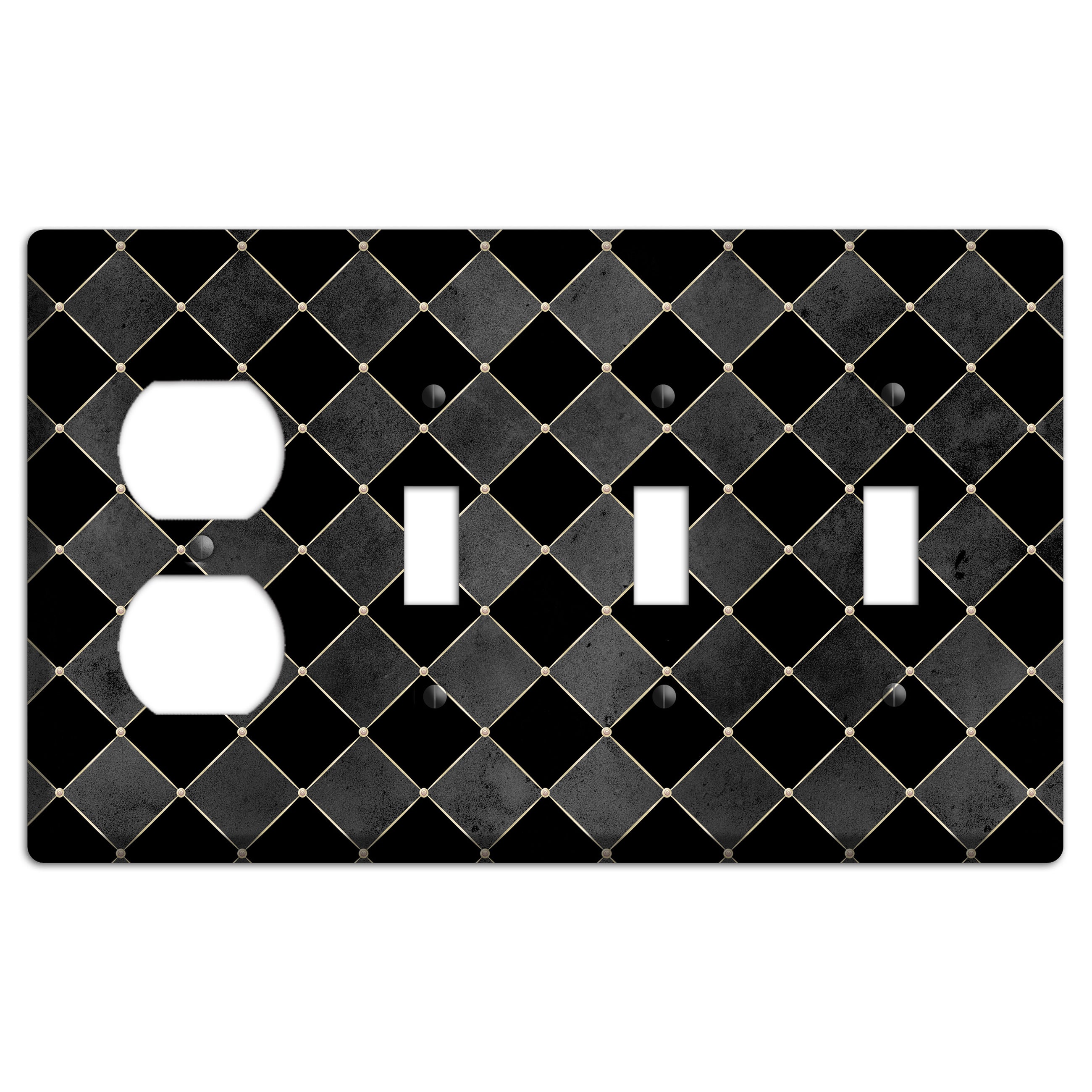 Edgar Allen Poe Diamond Duplex / 3 Toggle Wallplate