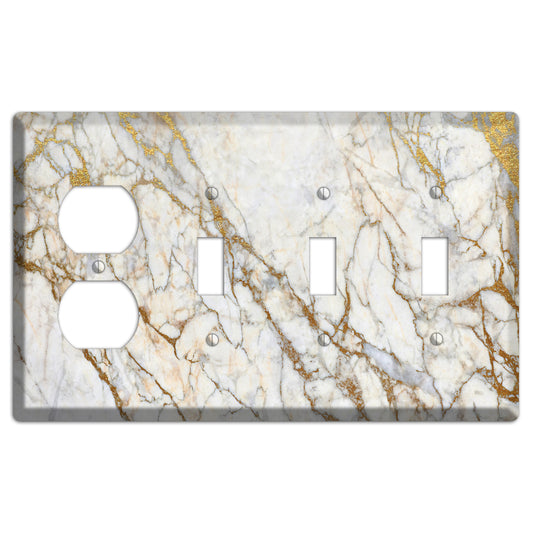 Marigold Marble Duplex / 3 Toggle Wallplate
