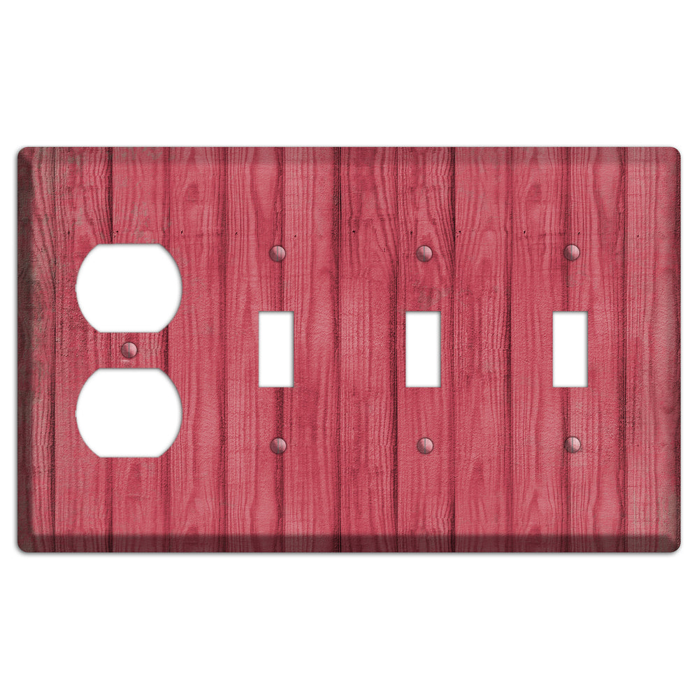 Fuzzy Wuzzy Weathered Wood Duplex / 3 Toggle Wallplate