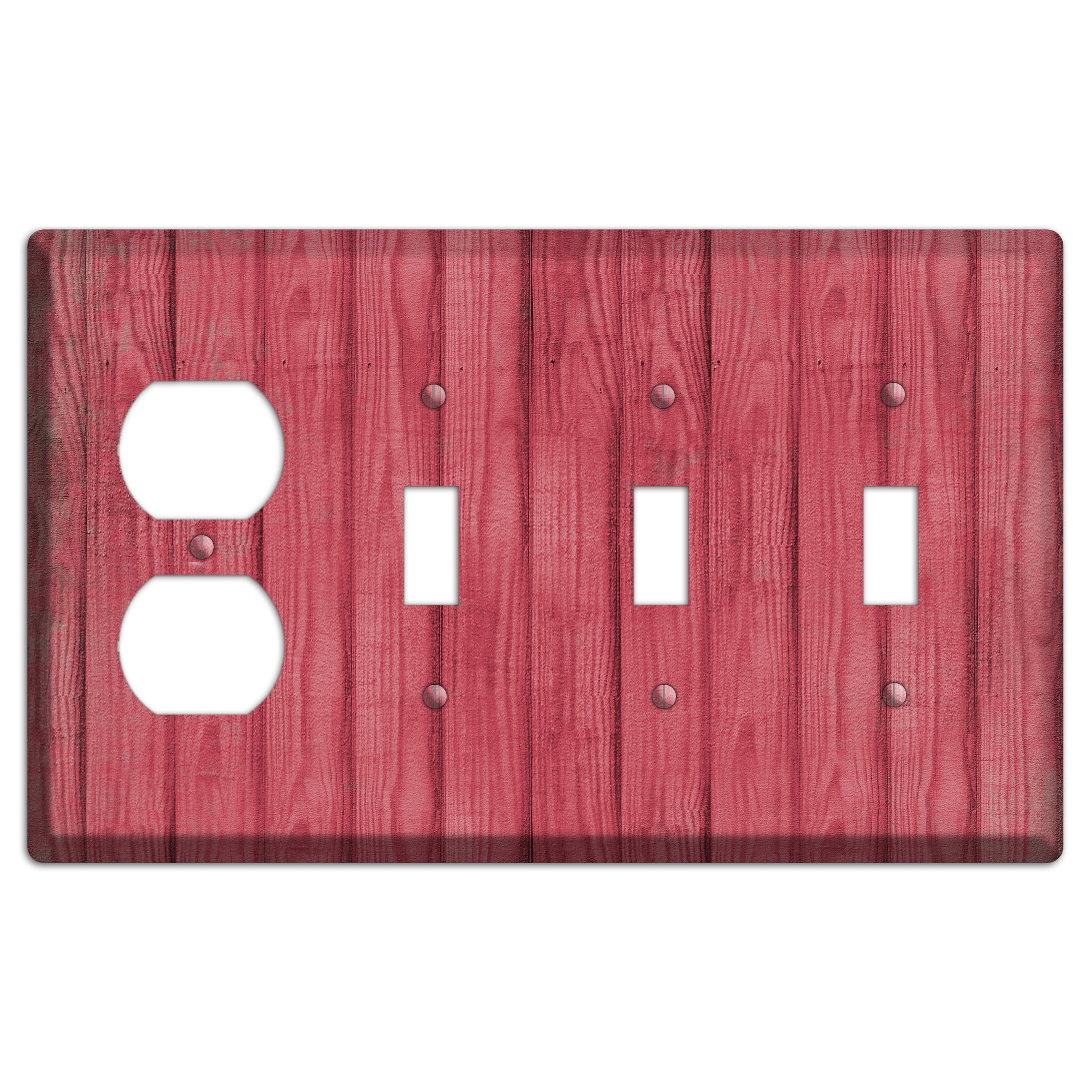 Fuzzy Wuzzy Weathered Wood Duplex / 3 Toggle Wallplate