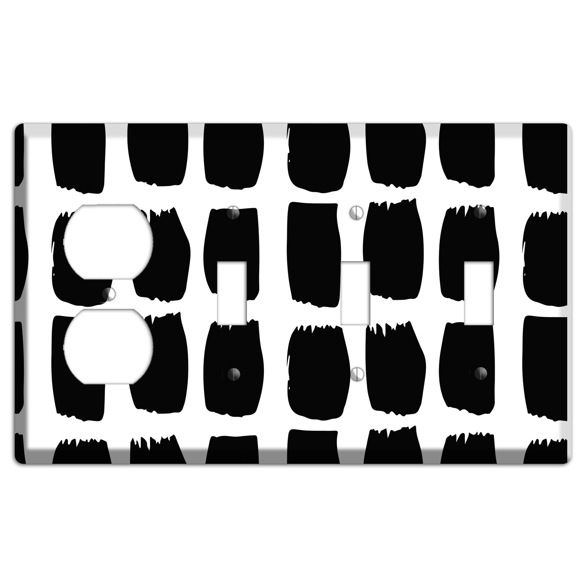 Ink Brushstrokes 7 Duplex / 3 Toggle Wallplate