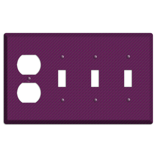 Purple Small Dots Duplex / 3 Toggle Wallplate