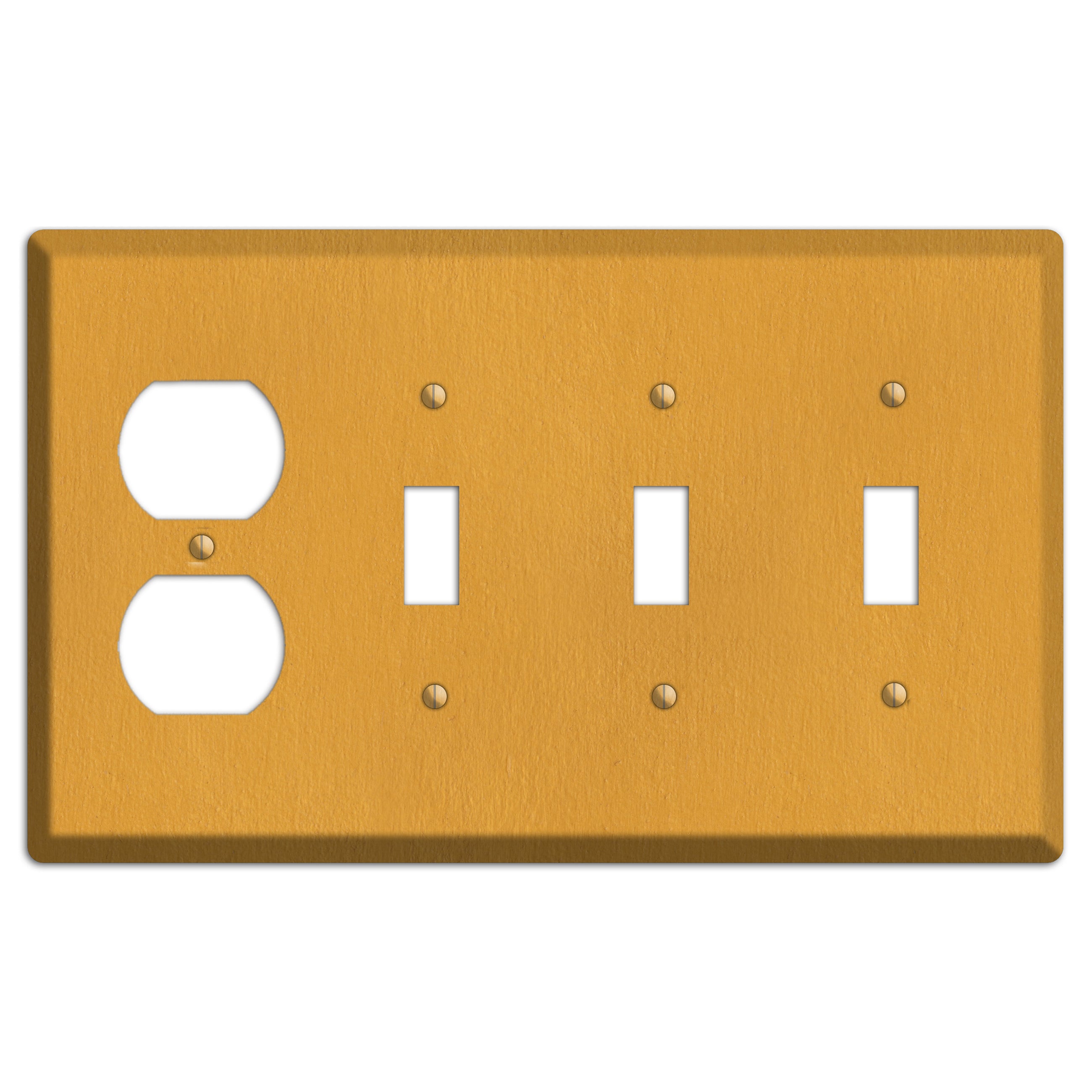 Stucco Yellow Duplex / 3 Toggle Wallplate