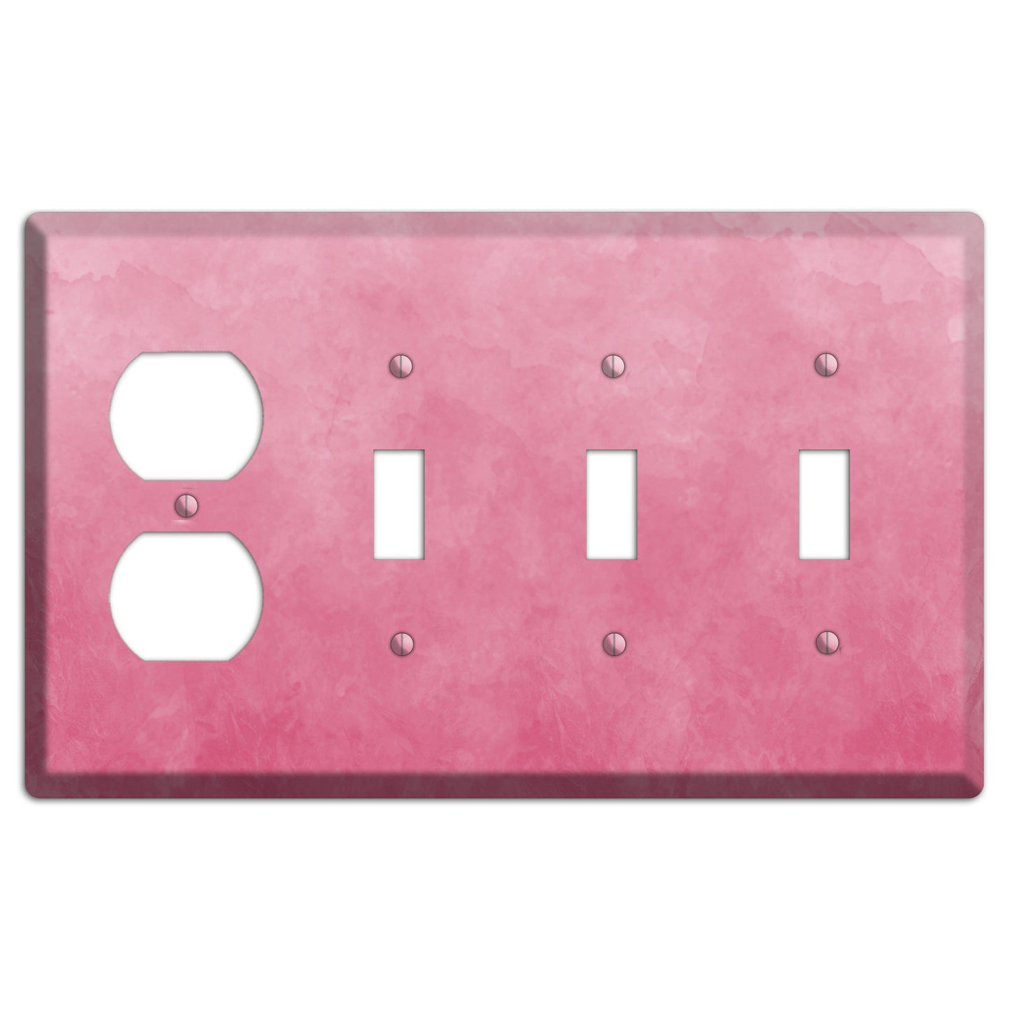 Pink Ombre Duplex / 3 Toggle Wallplate