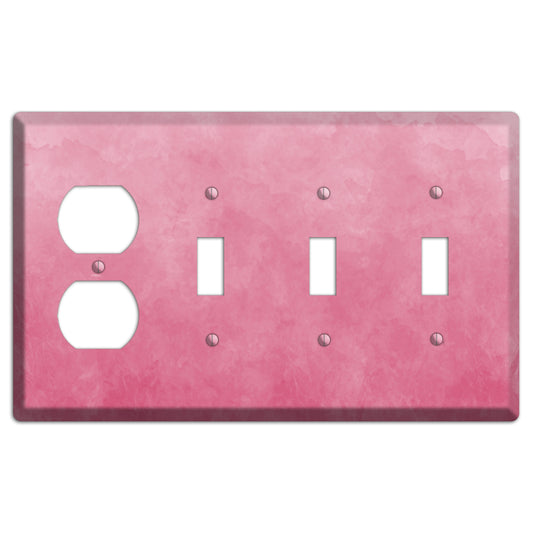 Pink Ombre Duplex / 3 Toggle Wallplate