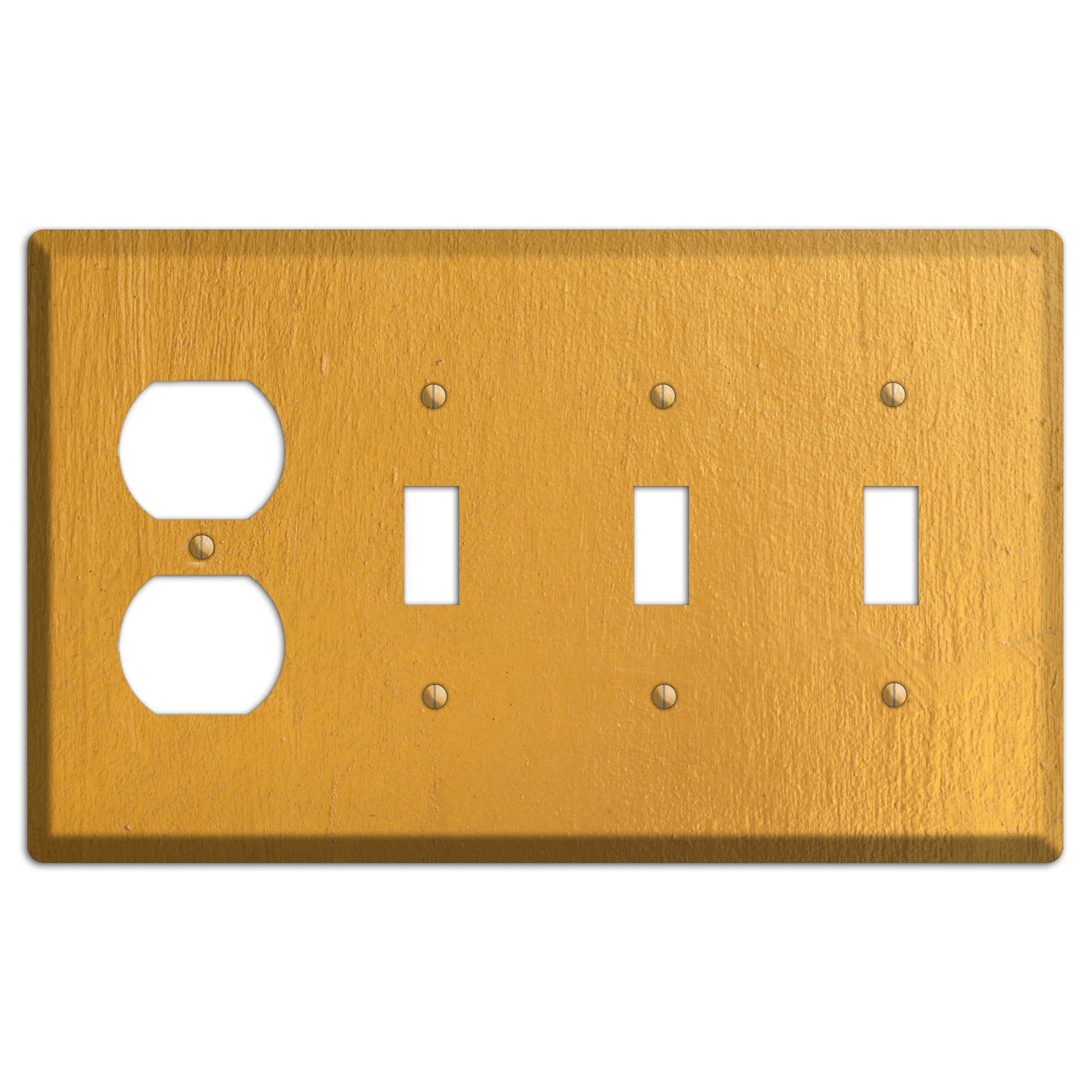 Gold Concrete Duplex / 3 Toggle Wallplate