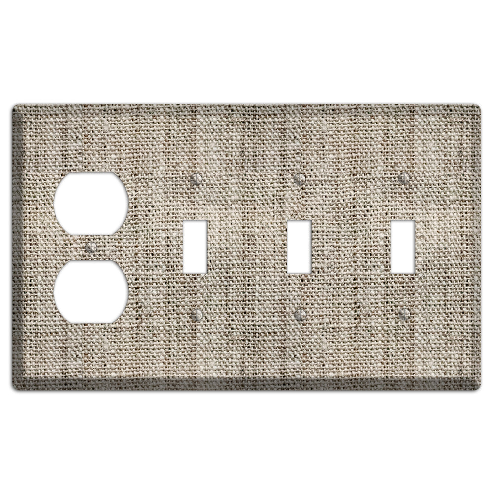 Niagara Burlap Duplex / 3 Toggle Wallplate