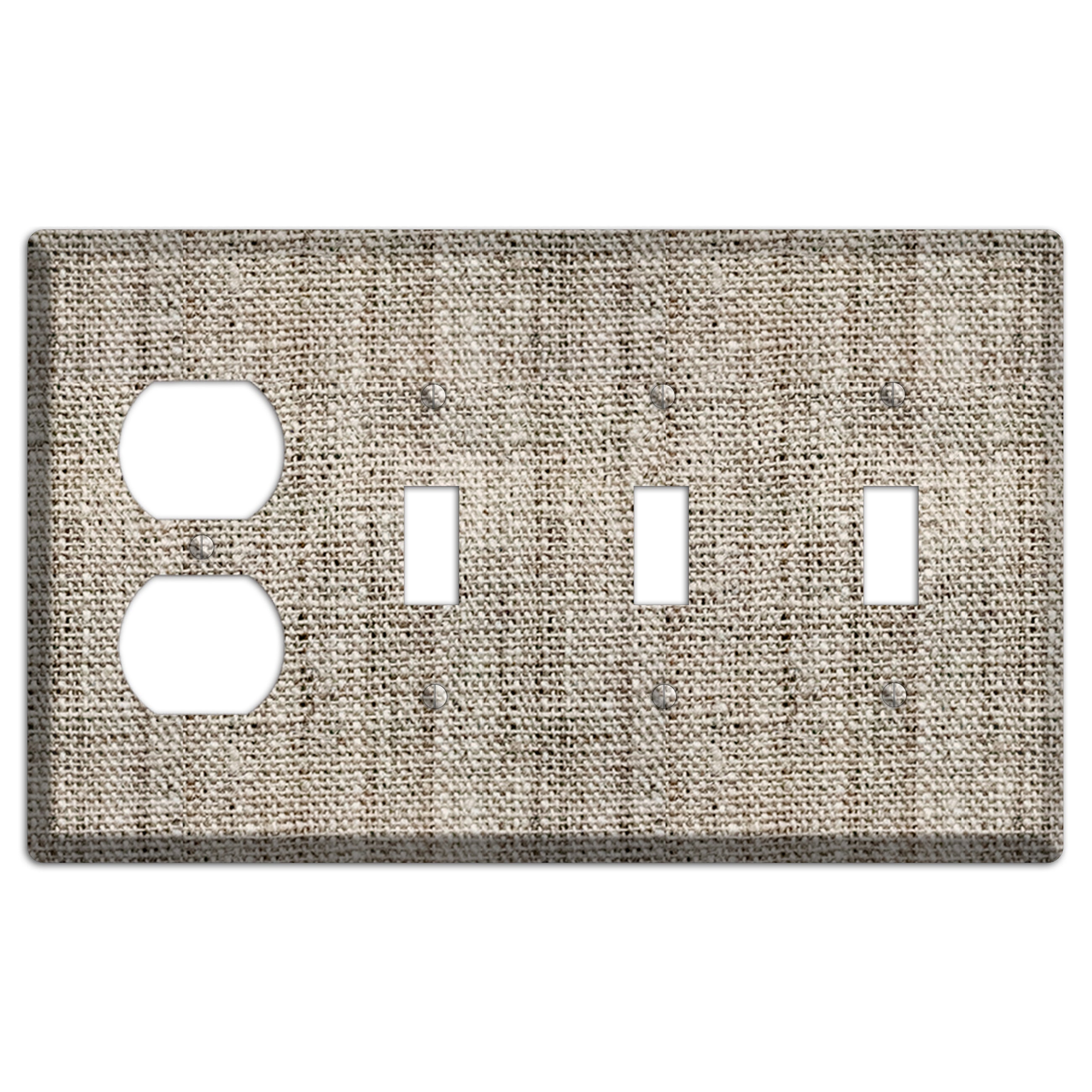 Niagara Burlap Duplex / 3 Toggle Wallplate