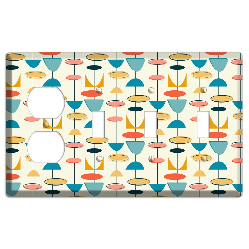 Retro Shapes Duplex / 3 Toggle Wallplate