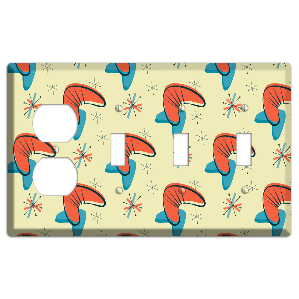Atomic Boomerang Duplex / 3 Toggle Wallplate