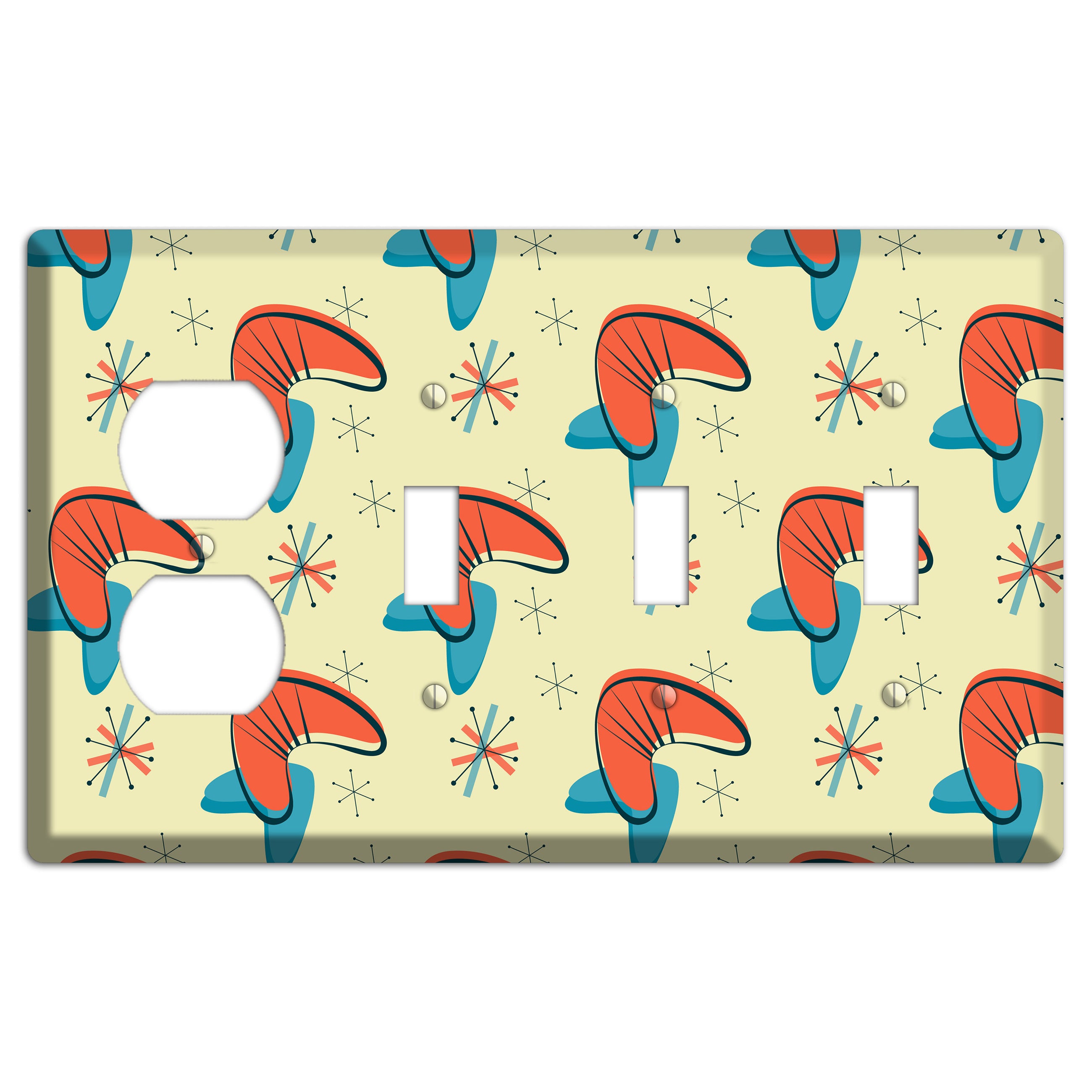 Atomic Boomerang Duplex / 3 Toggle Wallplate