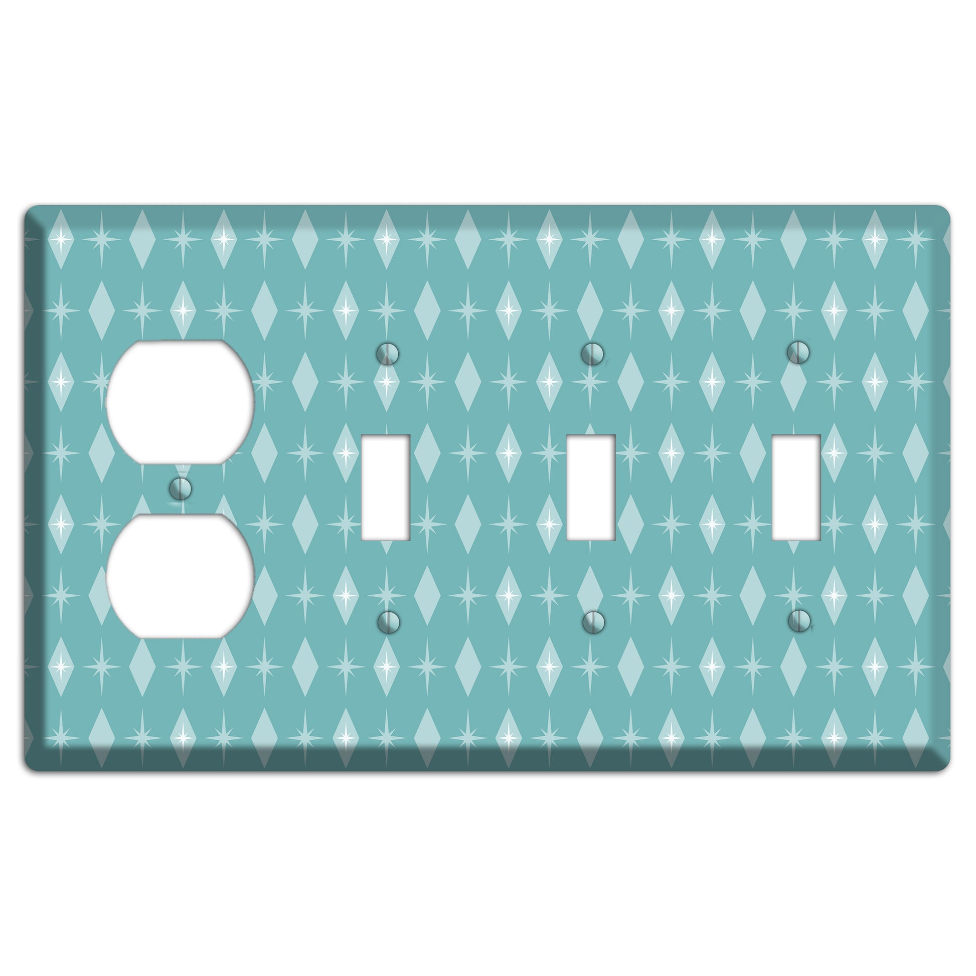 Blue Diamon Duplex / 3 Toggle Wallplate