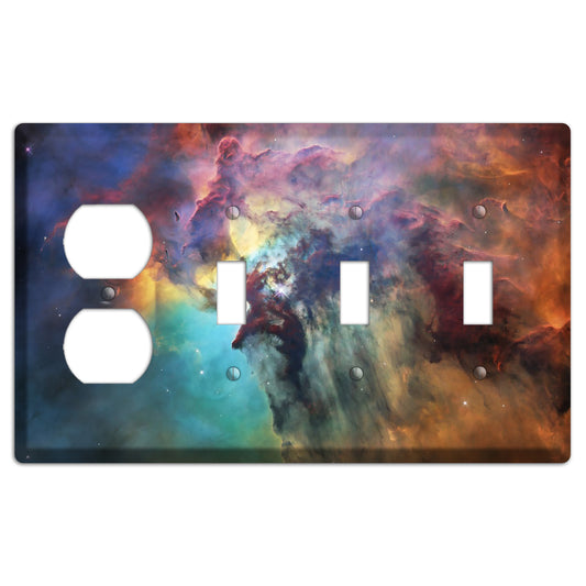 Lagoon Nebula Duplex / 3 Toggle Wallplate