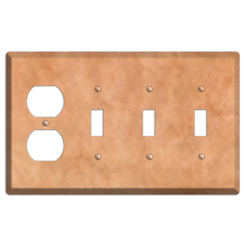 Aged Paper 12 Duplex / 3 Toggle Wallplate