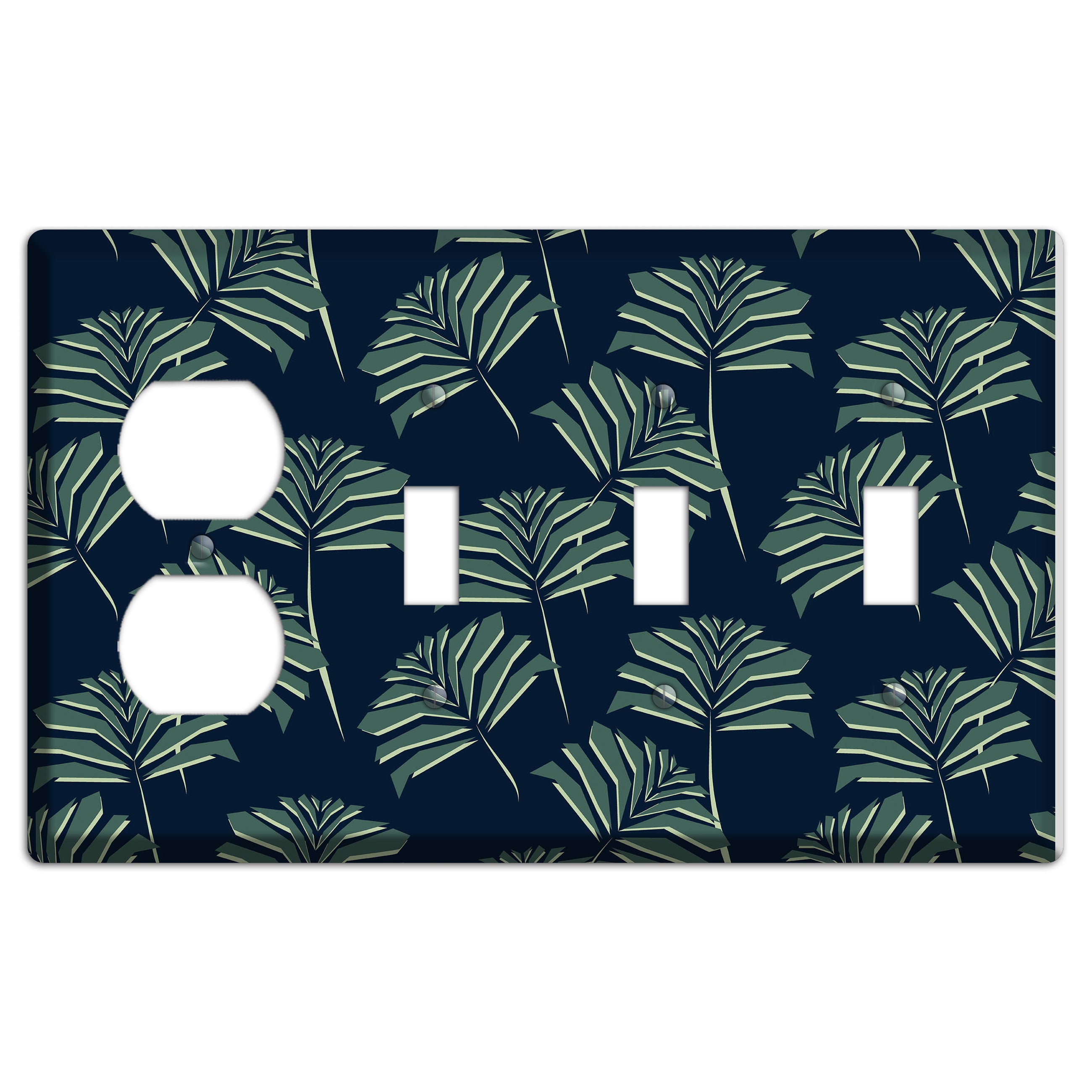 Leaves Style C Duplex / 3 Toggle Wallplate