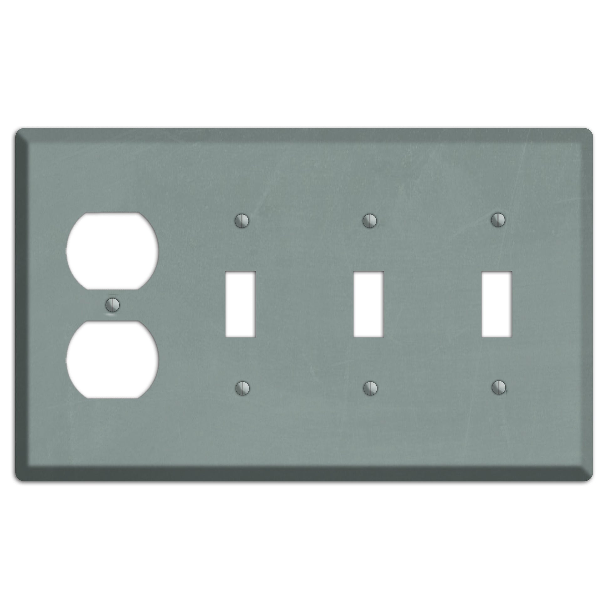 Chalk Faded Gree Duplex / 3 Toggle Wallplate